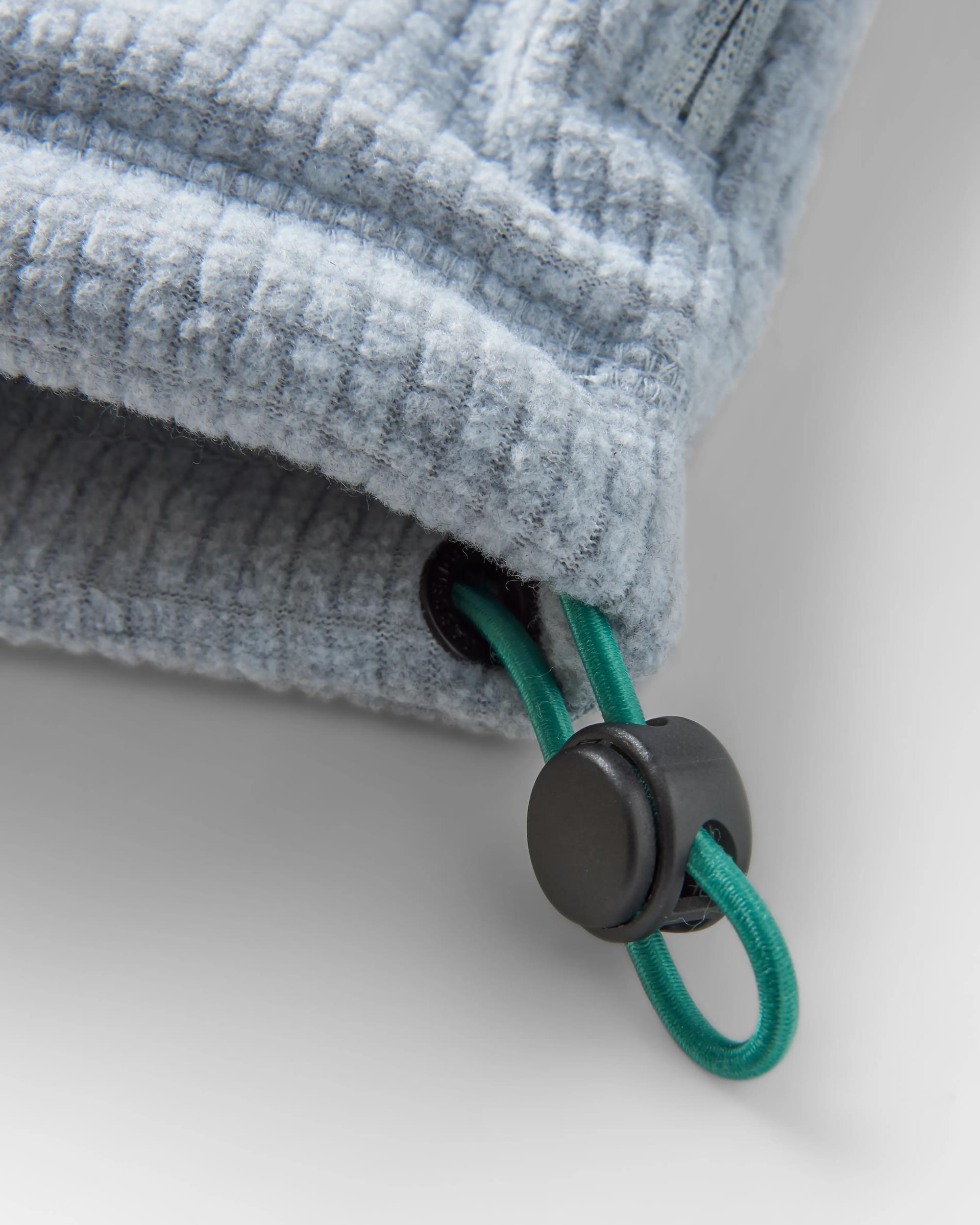 Point Recycled Grid Polar Fleece Hoodie - Grey Marl - Flatlay