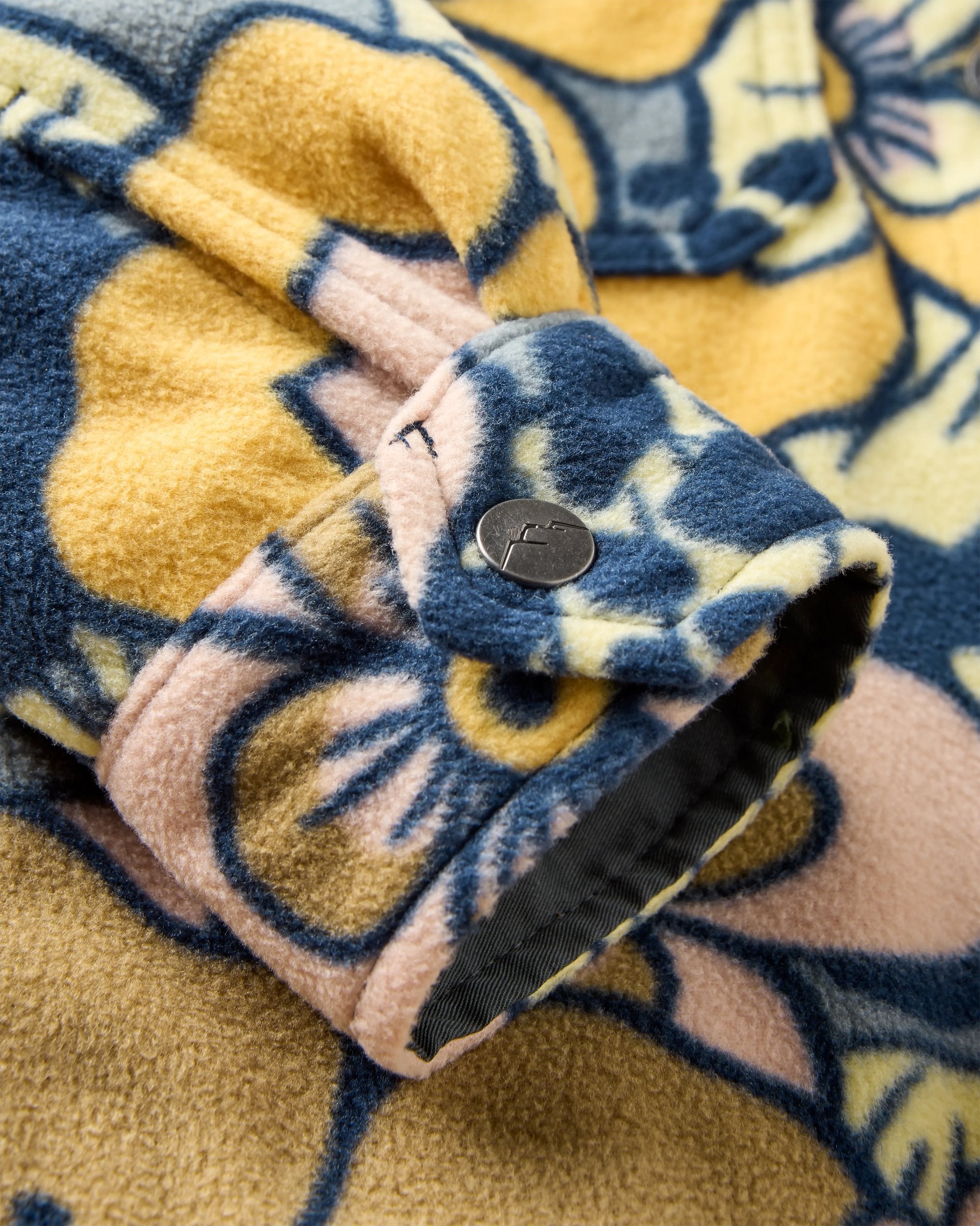 East Recycled Polar Fleece Shirt - Vintage Floral Sunlight - Flatlay