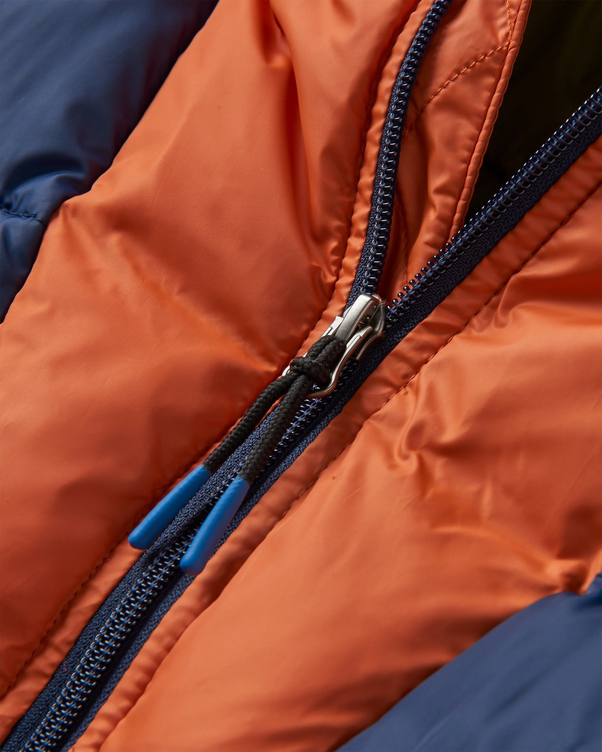 Flynn Recycled Insulated Jacket - Rich Navy/ Burnt Orange - Flatlay