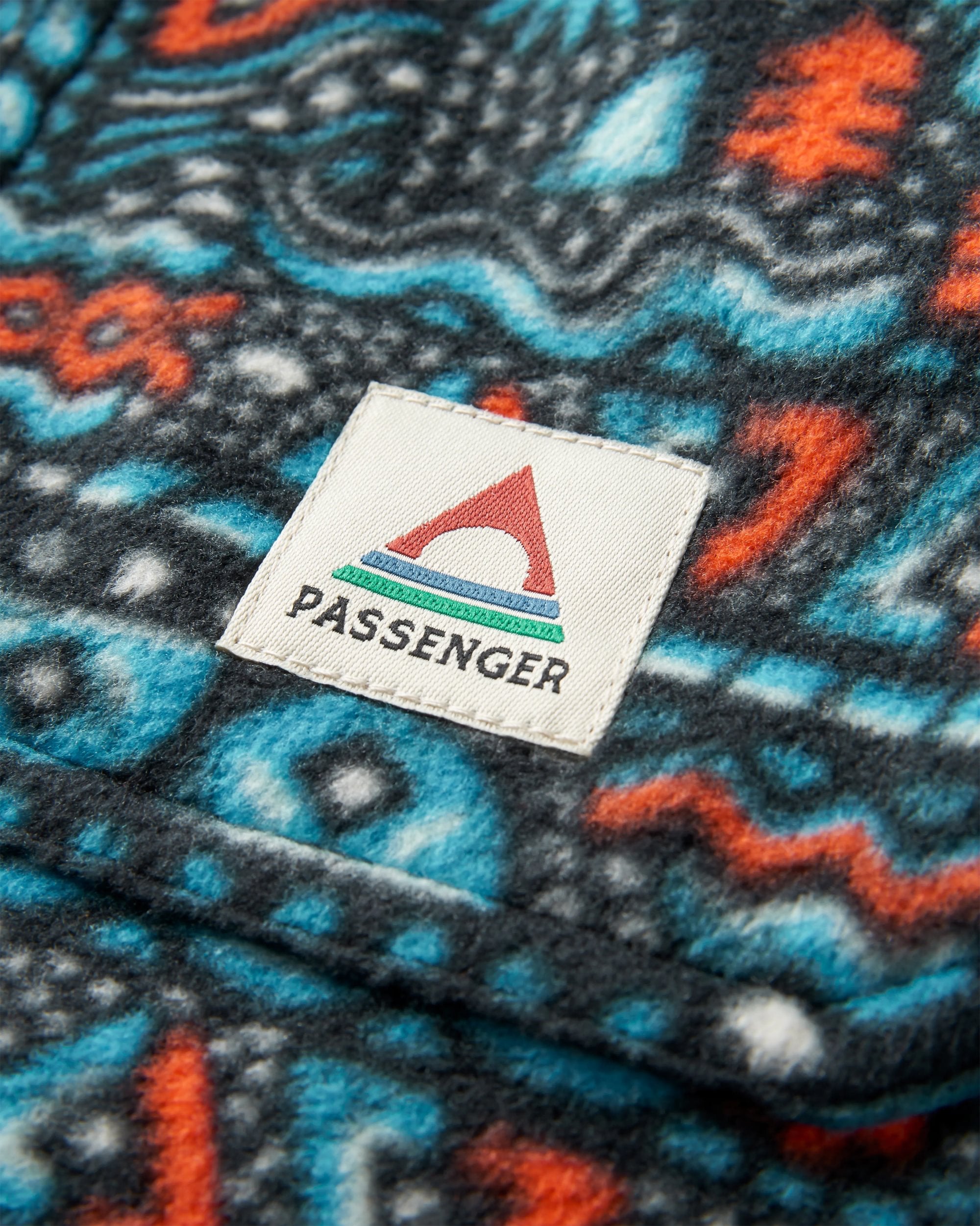 East Recycled Polar Fleece Shirt - Elemental Geo Black - Flatlay