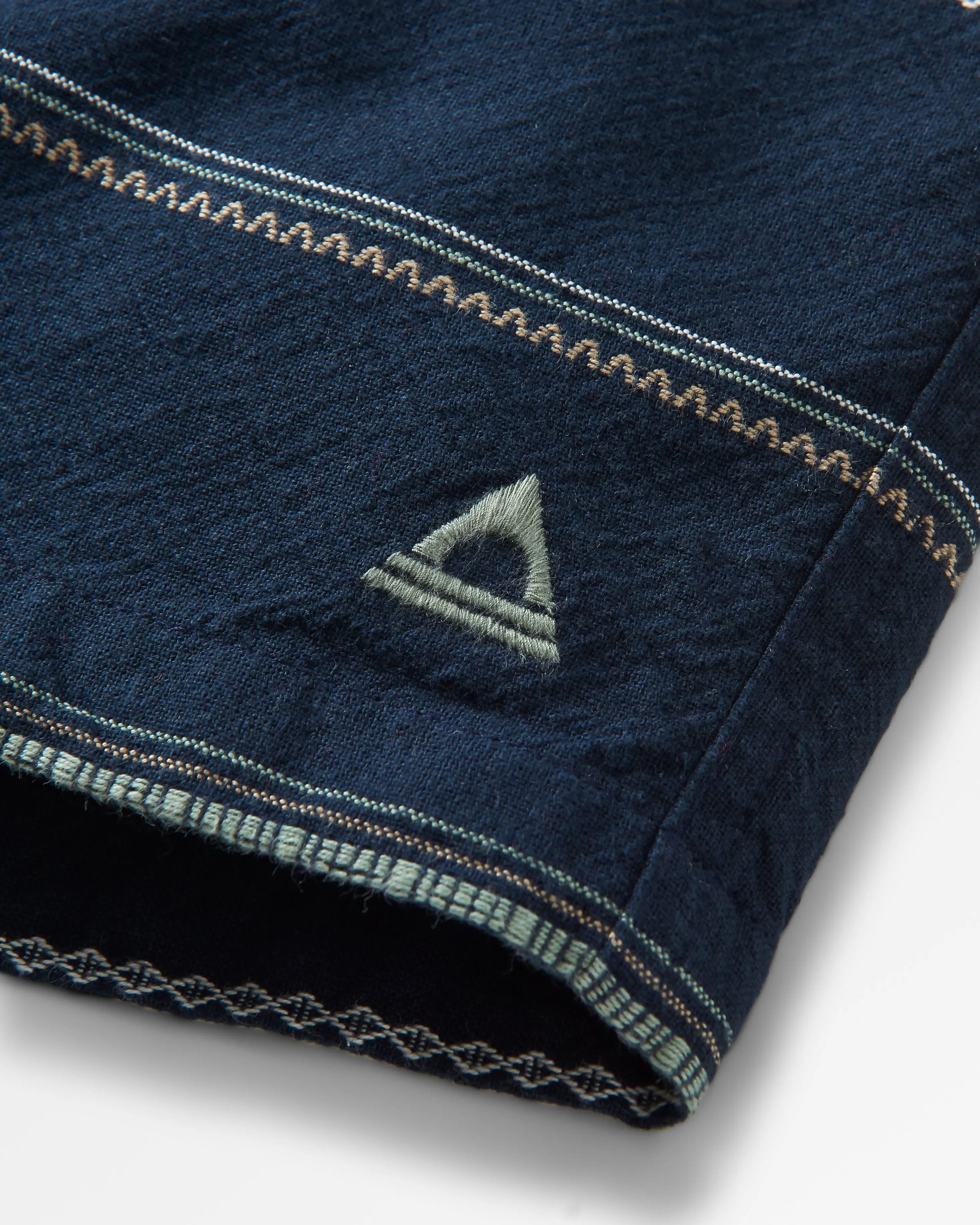 Drifter Organic Cotton Jacquard Short - Deep Navy Jacquard Stripe - Flatlay