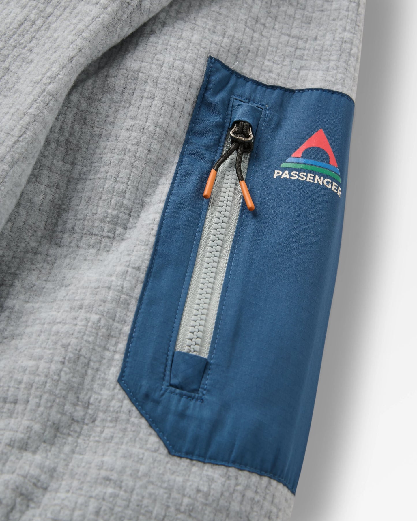 Forestscape Recycled Fleece Crew - Grey Marl - Flatlay