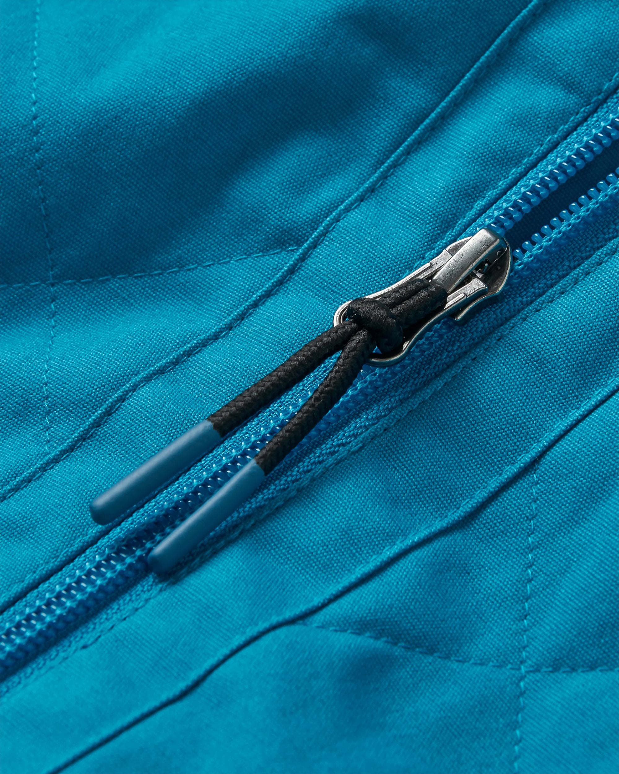 Sefton Recycled Deep-Pile Sherpa Full Zip Fleece - Vista Patchwork Aqua - Flatlay