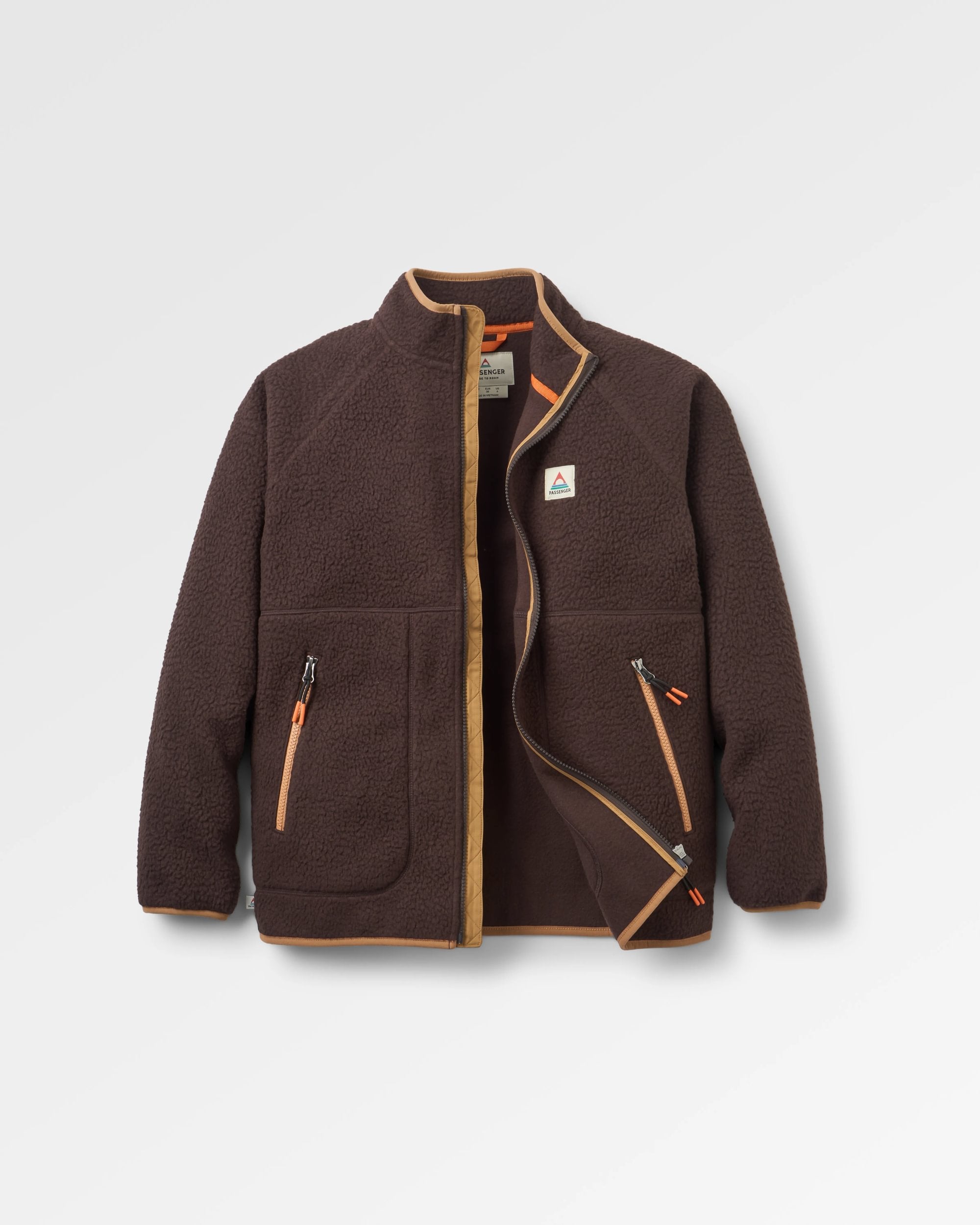 Fairbanks Full Zip Recycled Sherpa Fleece - Espresso - Flatlay