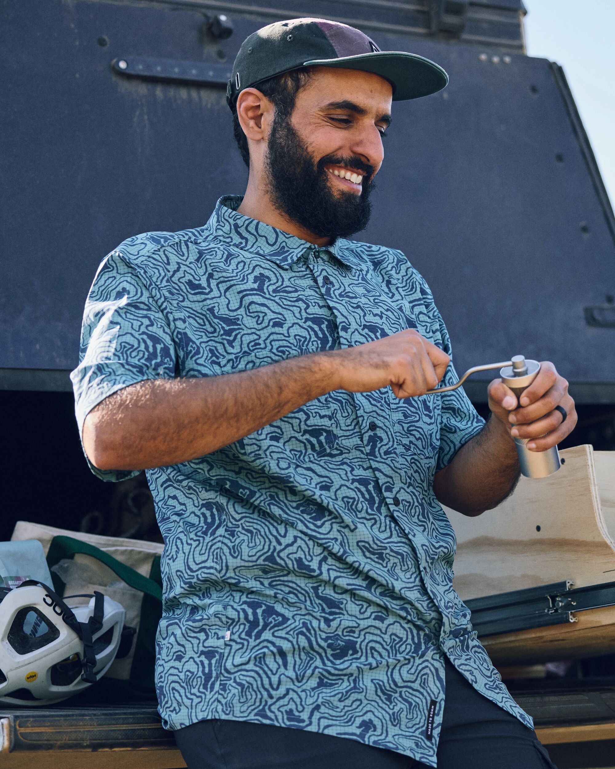 365 Recycled Active Shirt - Strata Swirl Arctic - Lifestyle