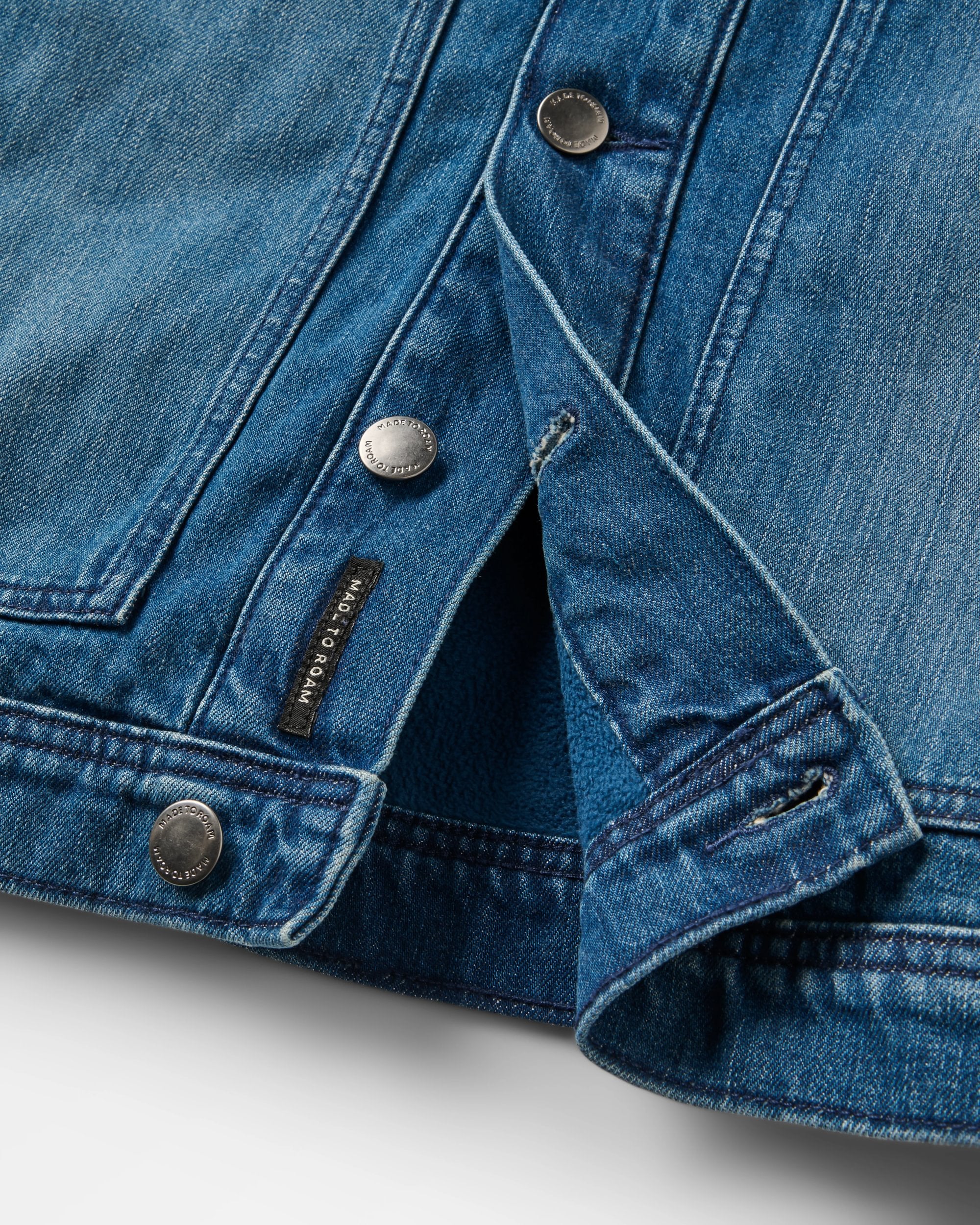 Vantage Lined Denim Jacket - Mid Wash Denim - Flatlay