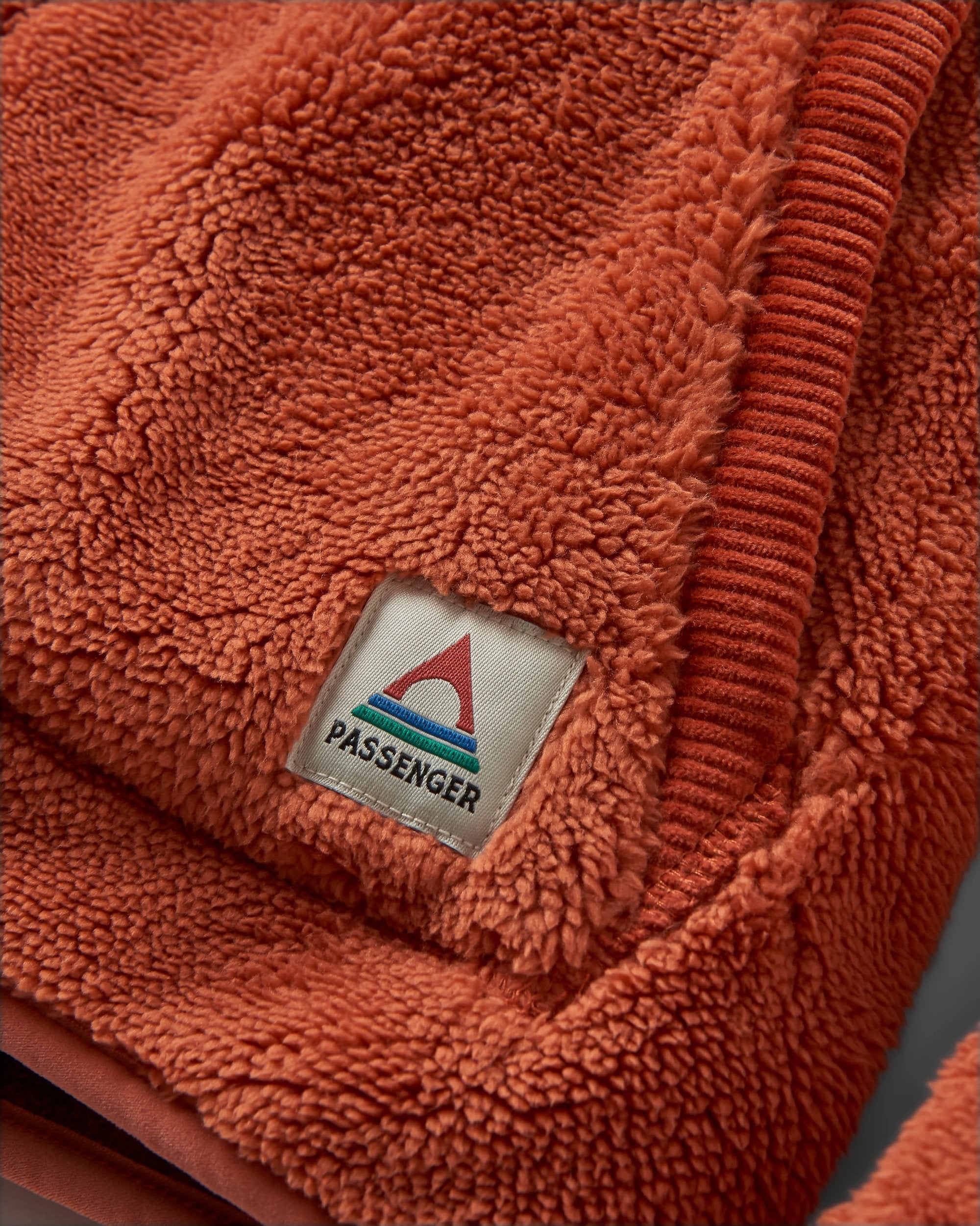 Iris Collarless Recycled Fleece - Baked Clay - Flatlay