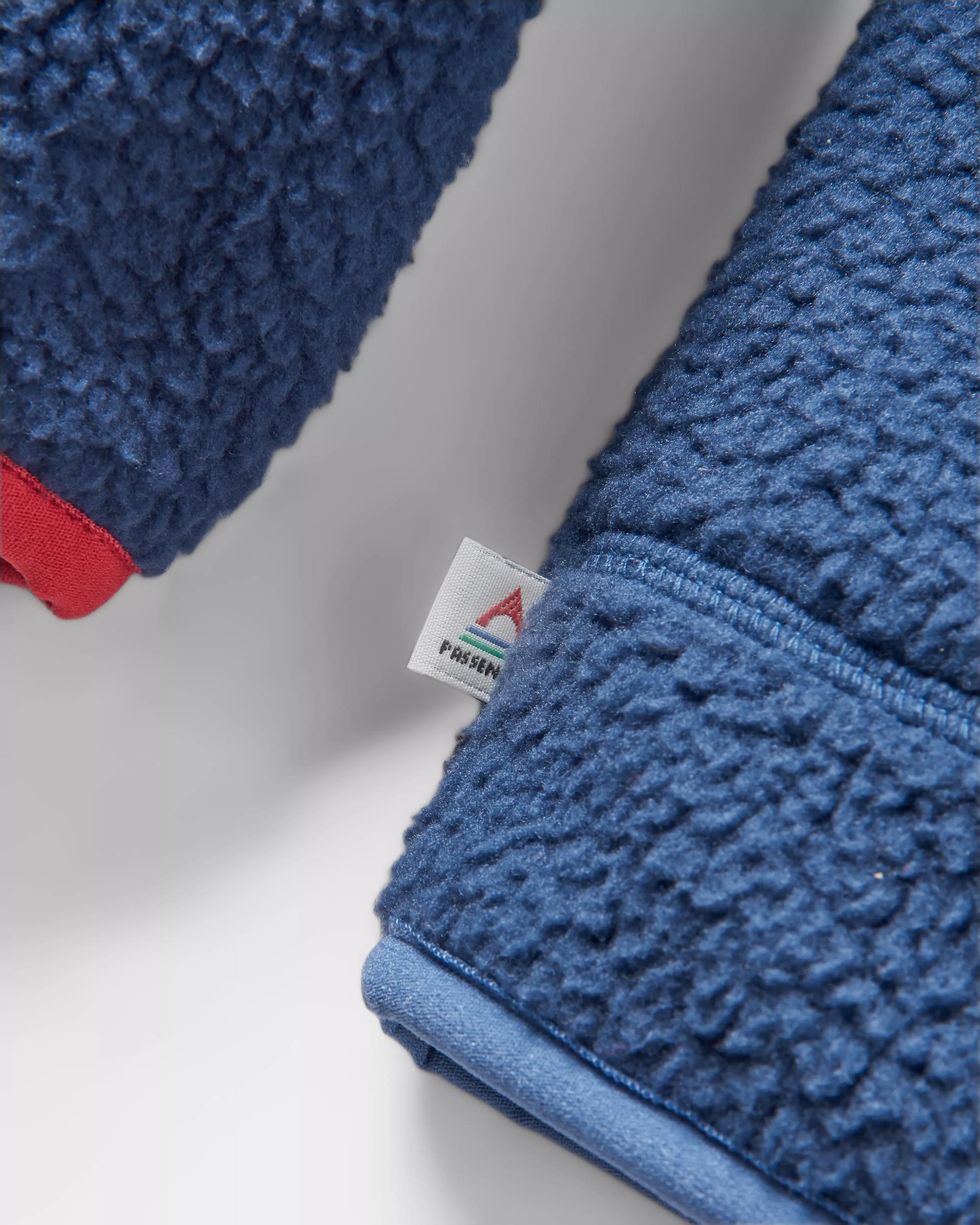 Fairbanks Full Zip Recycled Sherpa Fleece - Dark Denim - Flatlay