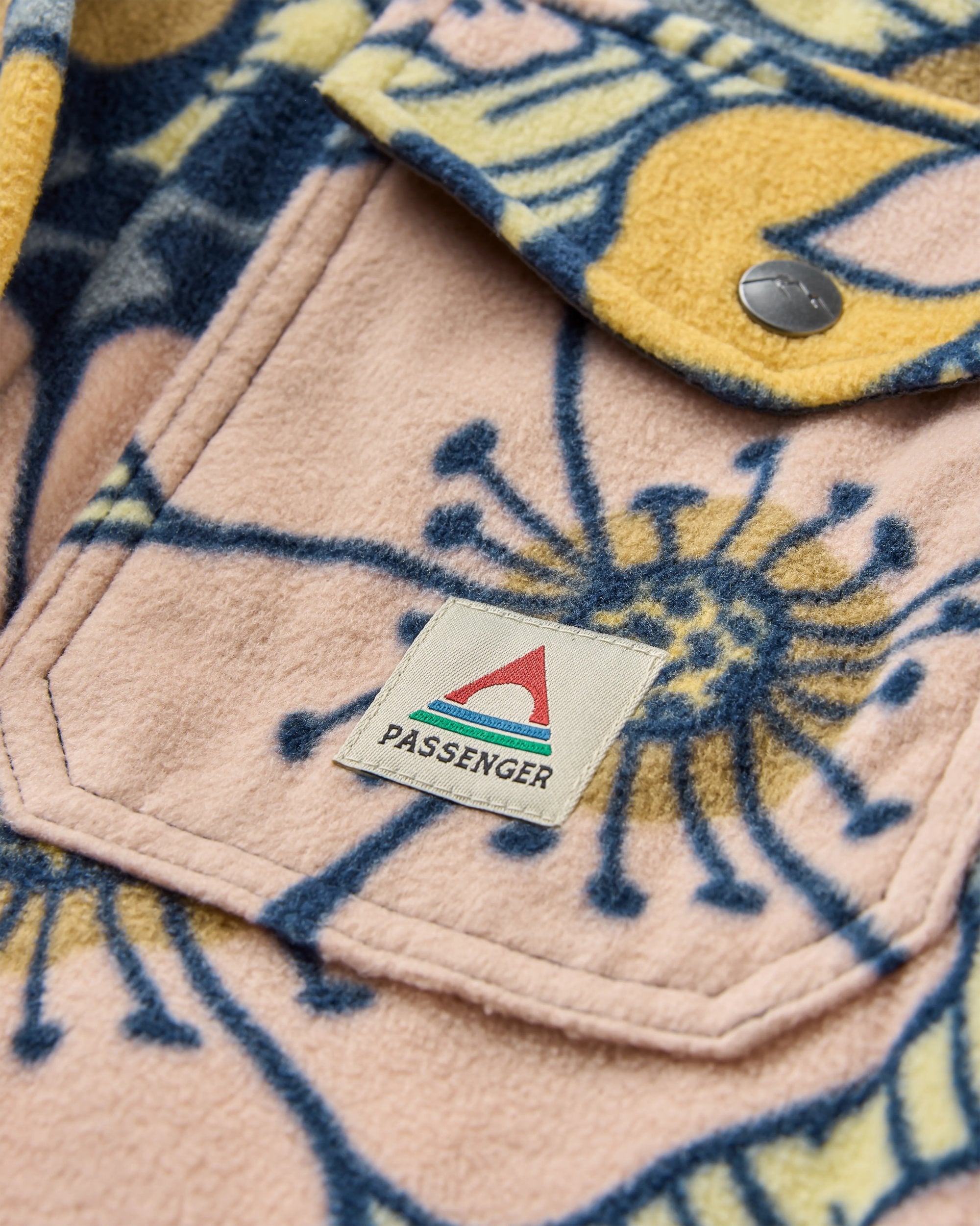 East Recycled Polar Fleece Shirt - Vintage Floral Sunlight - Flatlay