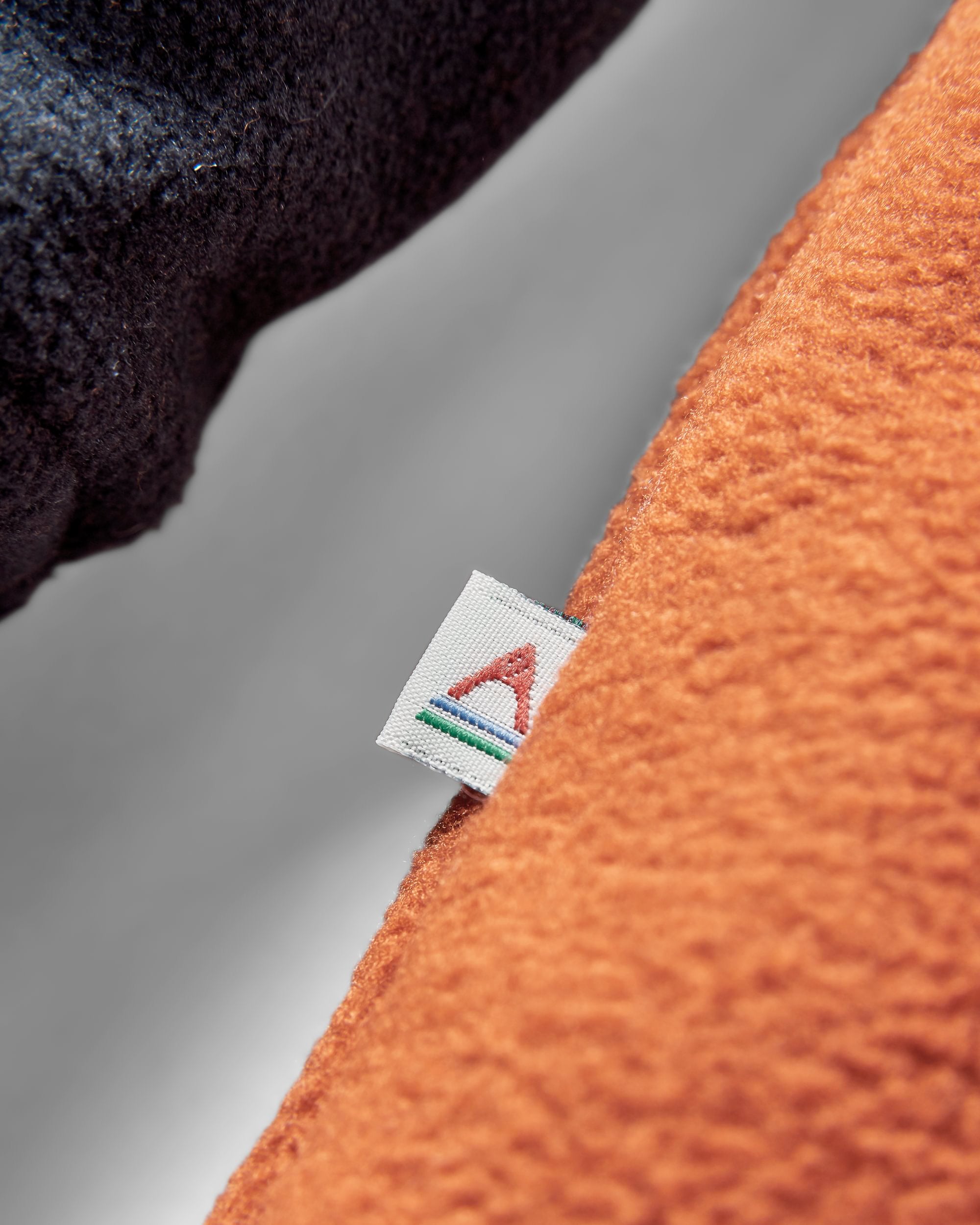 Woodland Hooded 1/2 Zip Recycled Polar Fleece - Deep Navy/Baked Clay - Flatlay