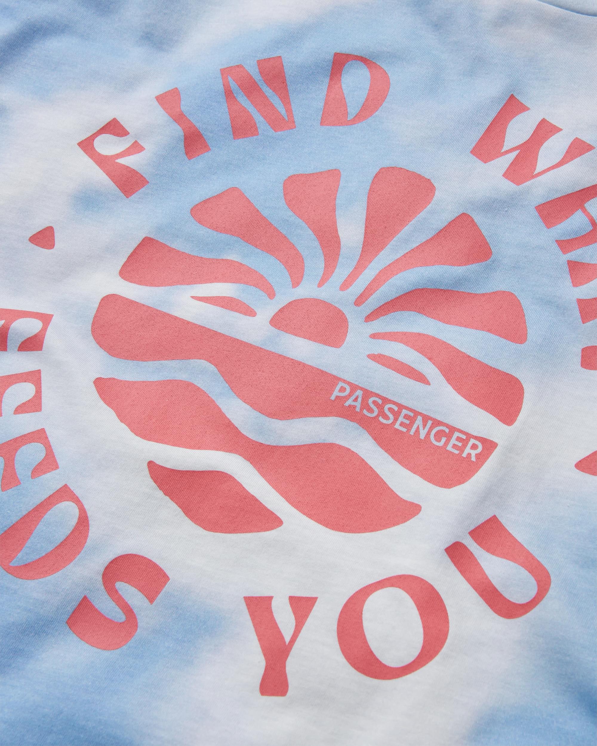 Discovery Organic Cotton T-Shirt - Tie Dye Cornflower - Flatlay