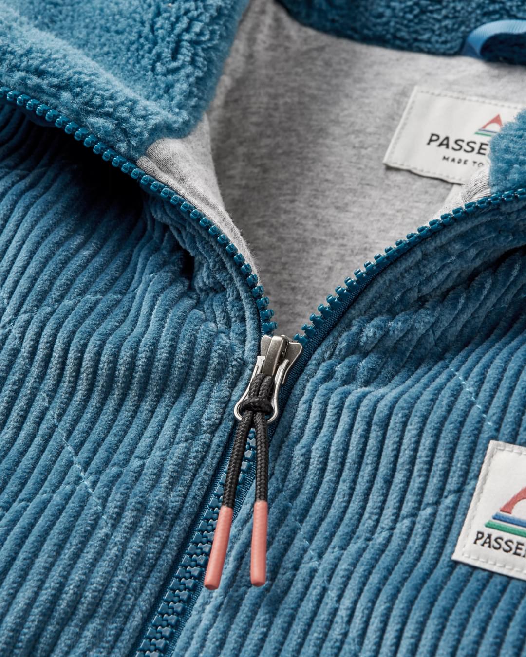 Awaken Recycled Deep-Pile Sherpa Fleece - Washed Blue - Flatlay