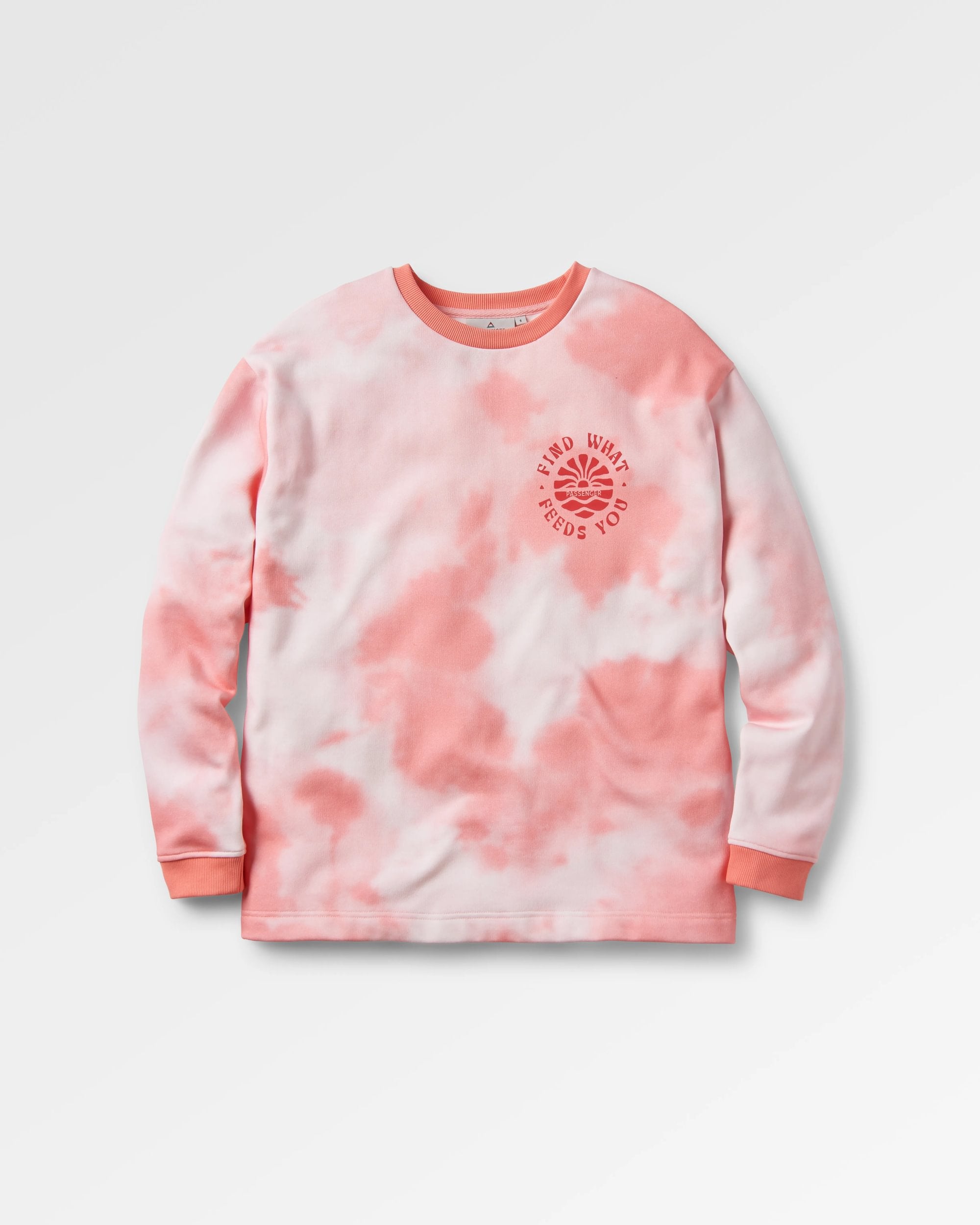 Rediscover Organic Cotton Sweatshirt - Tie Dye Shell Pink - Flatlay