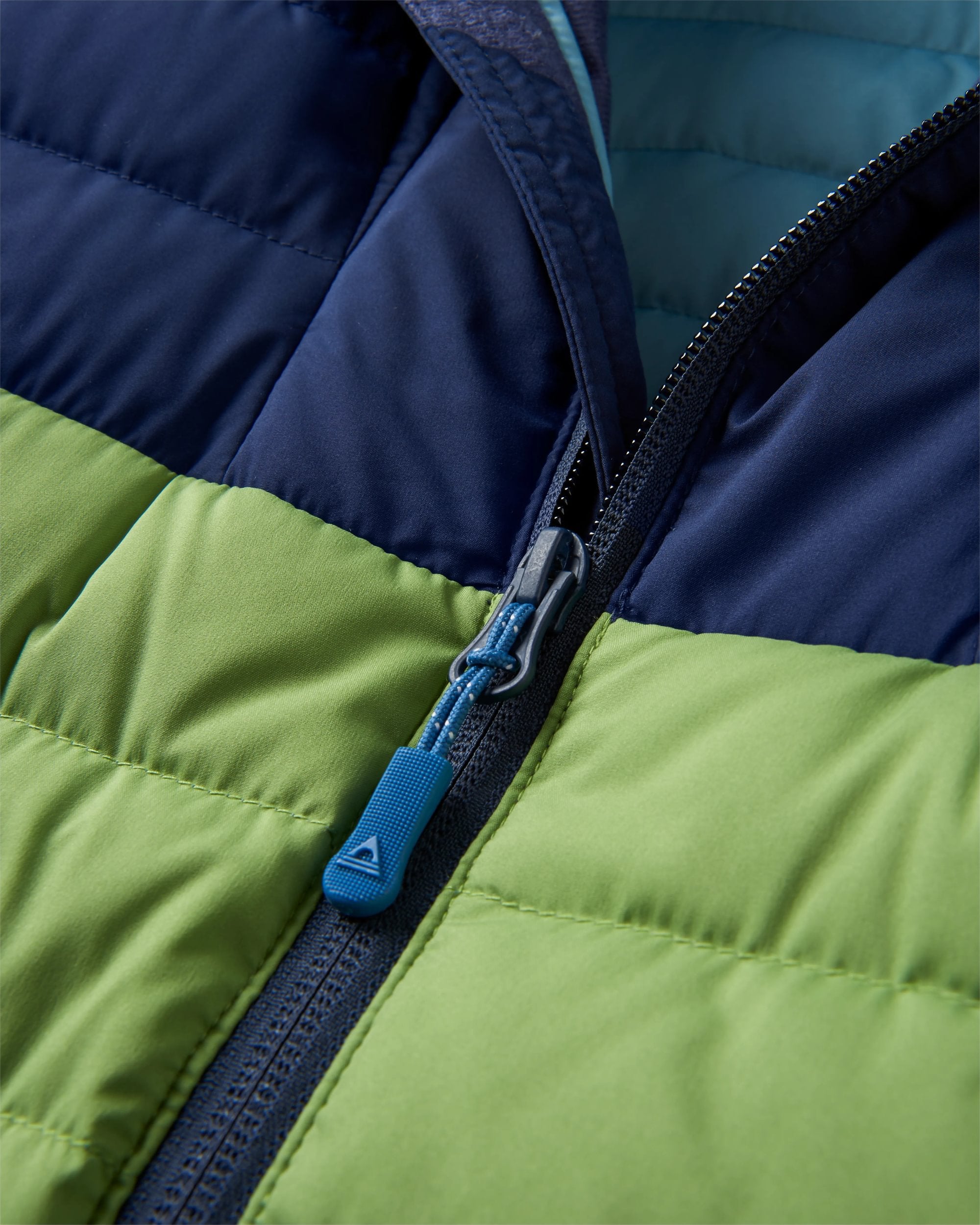 Ashland Down Recycled Jacket - Rich Navy/Pear Green - Flatlay