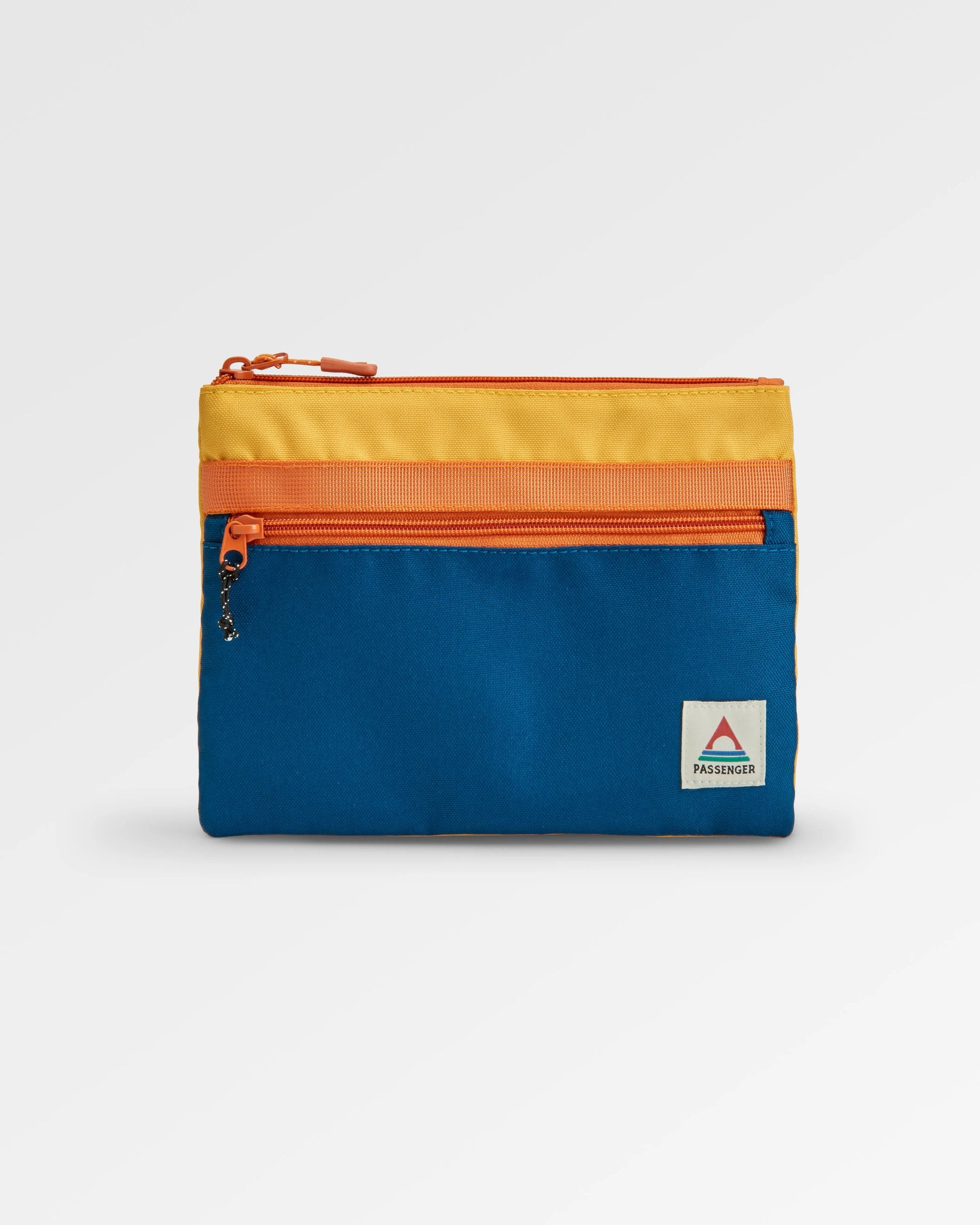 Essentials Recycled Pouch - Tidal Blue Orange Multi - Flatlay