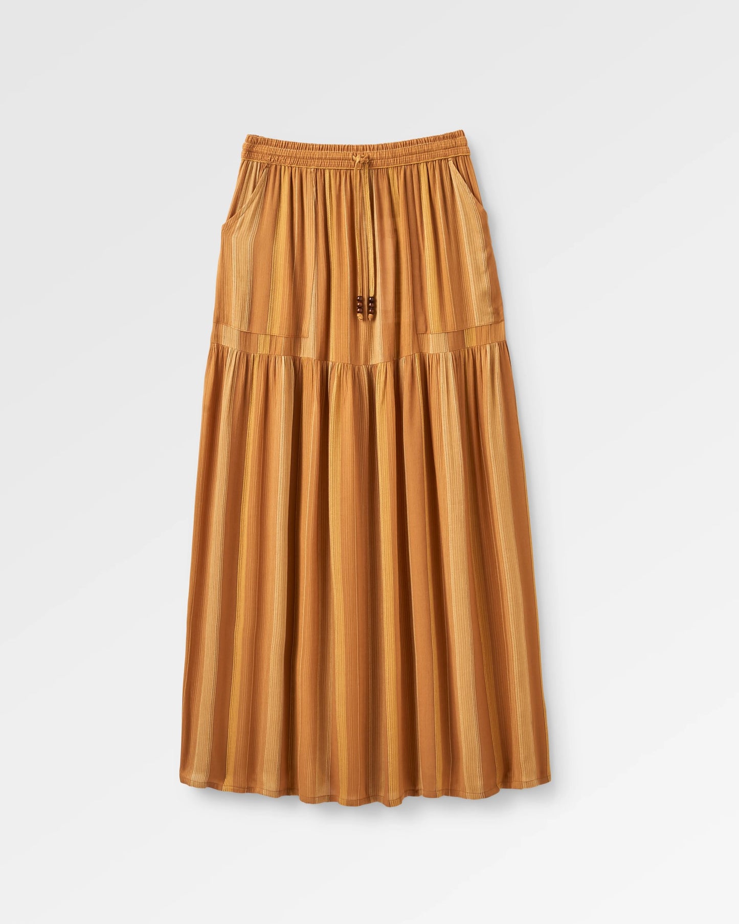 Zephyr Woven Maxi Skirt - Spruce Yellow Stripe - Flatlay