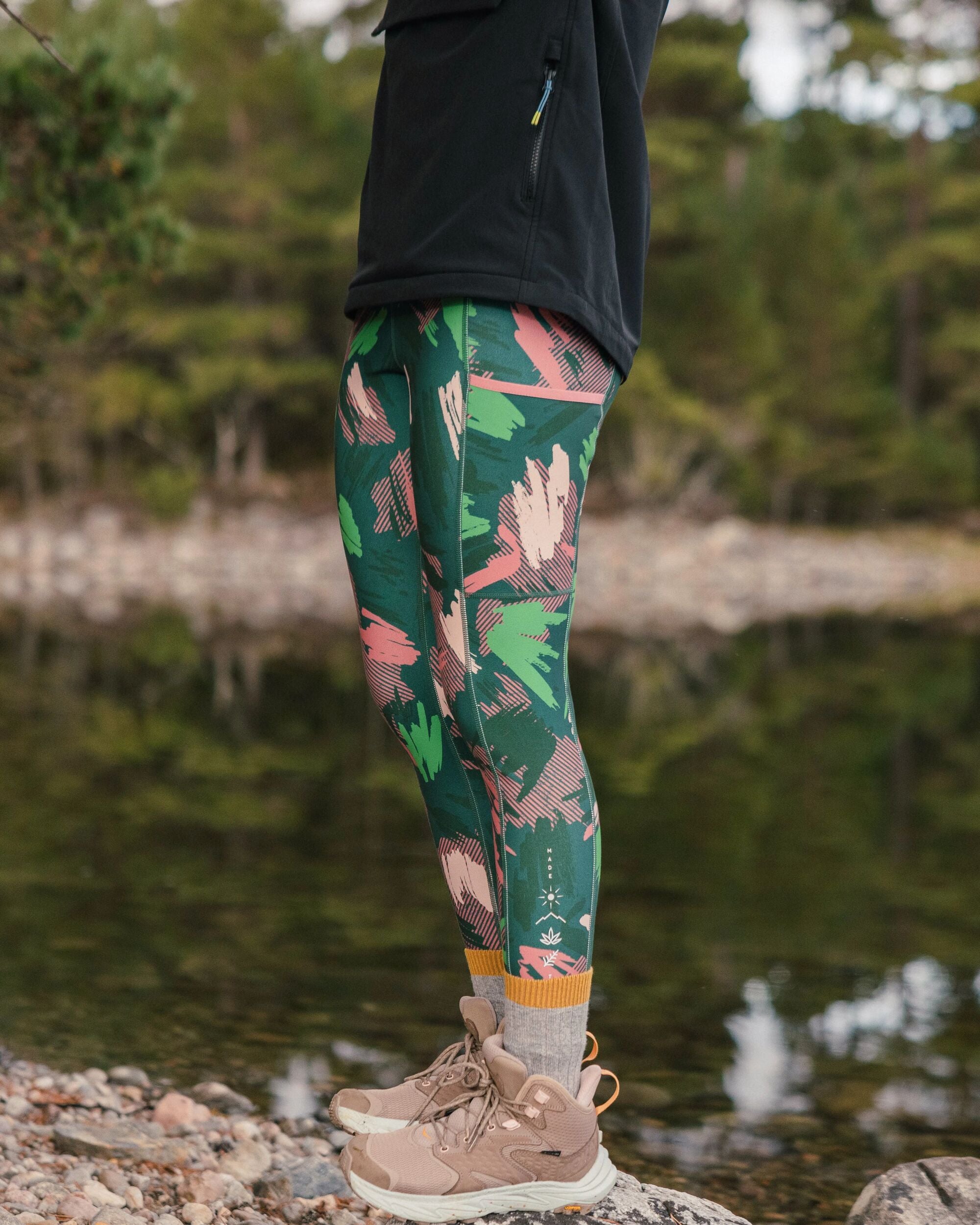 Mantra Recycled Active Legging - Abstract Mountain Fir Tree - Lifestyle