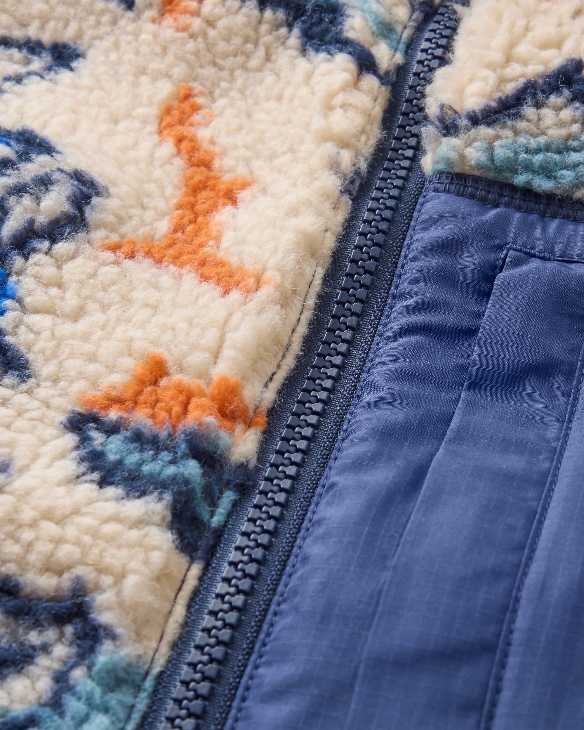 Offroad Recycled Sherpa 1/2 Zip Fleece - Abstract Strata Multi - Flatlay