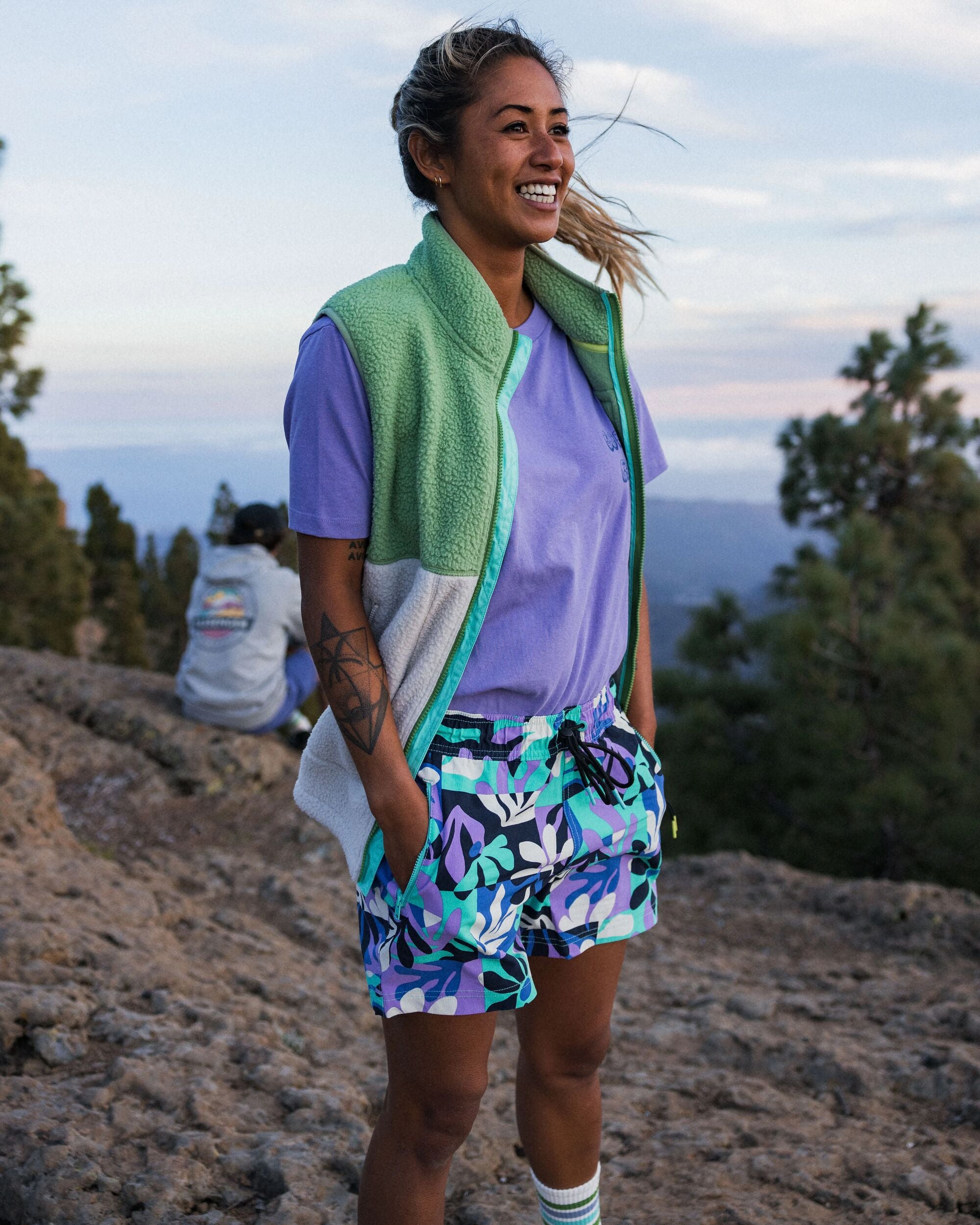 Way Out NetPlus® All Purpose Short - Mountain Foliage Purple - Lifestyle