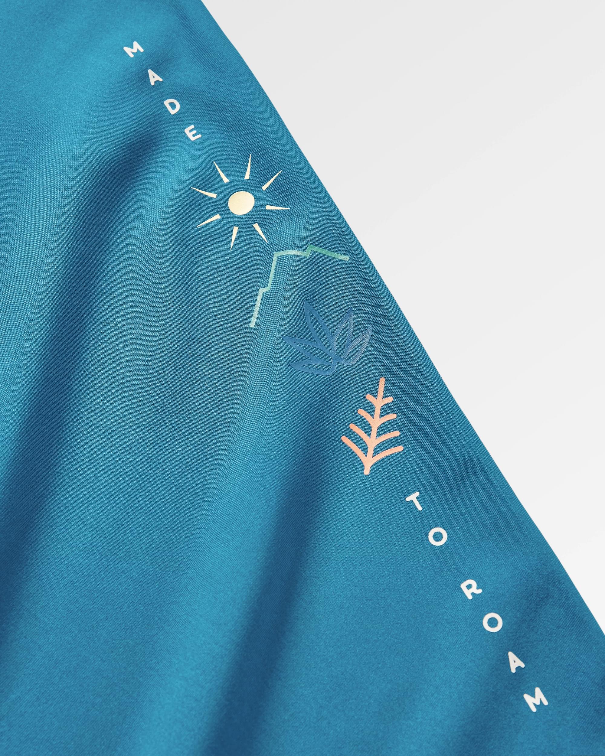 Hatha Recycled Active Top - Corsair Blue - Flatlay