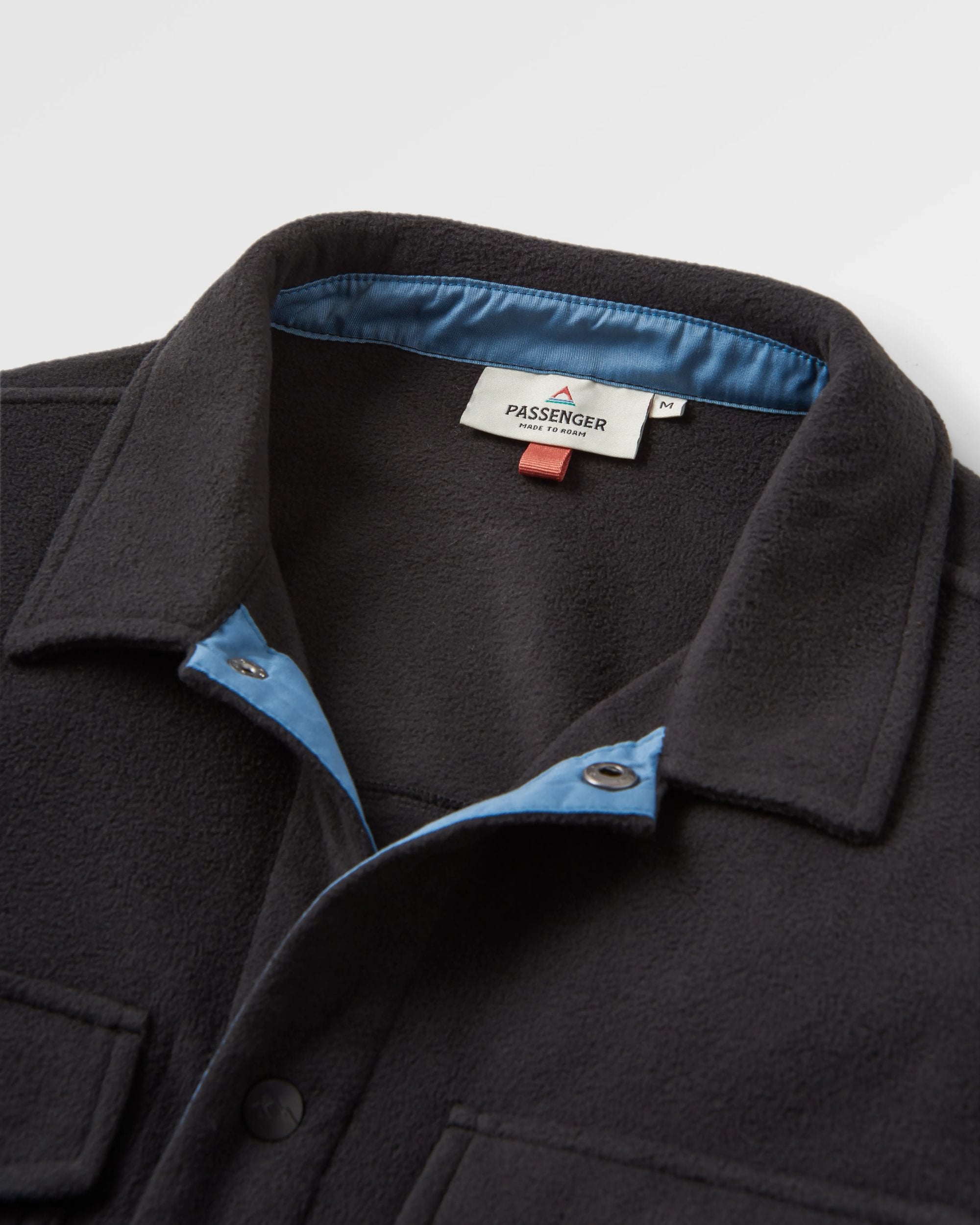 Maple Recycled Polar Fleece Shirt - Black - Flatlay