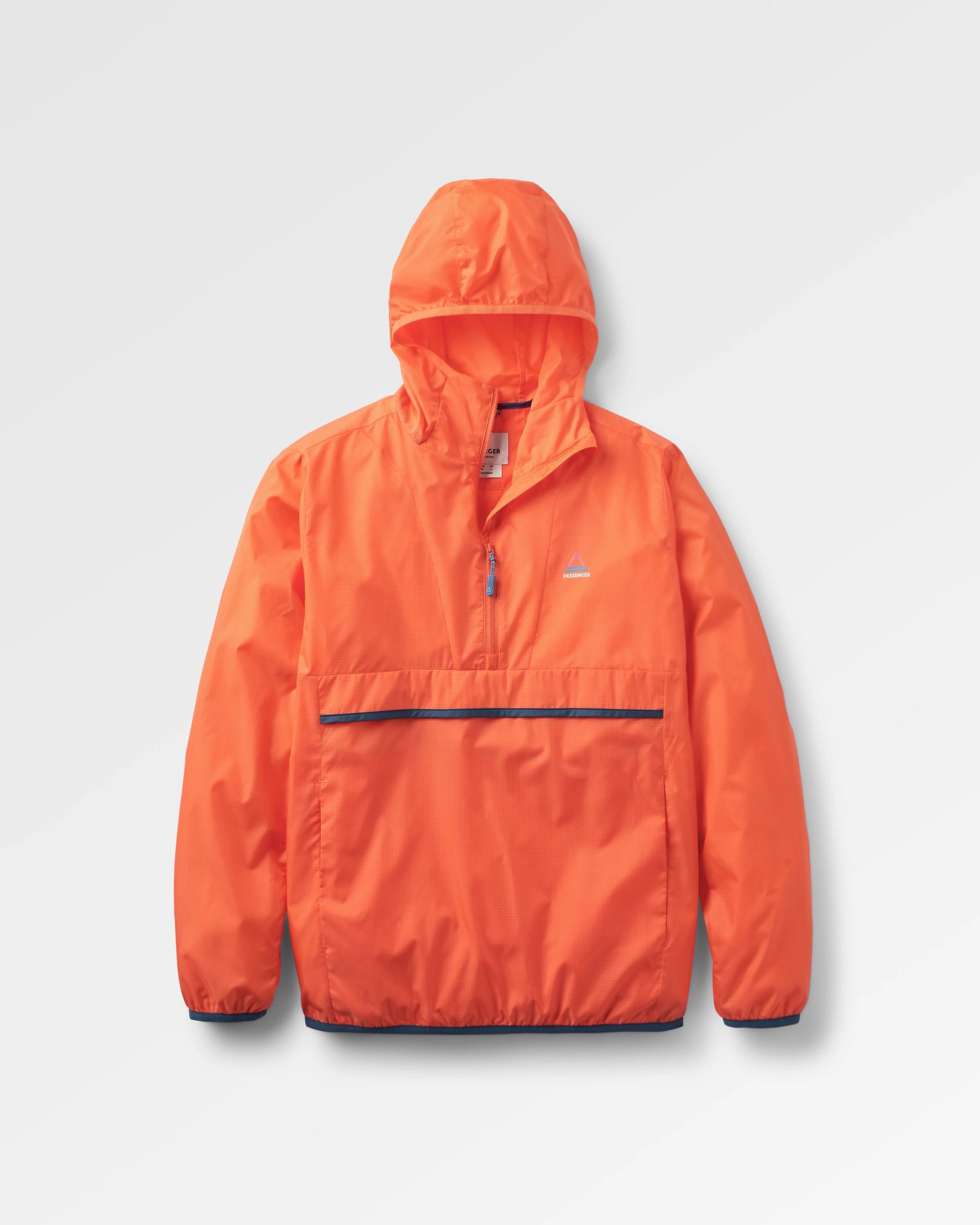 Viento Recycled Windshell Anorak - Ember Orange - Flatlay