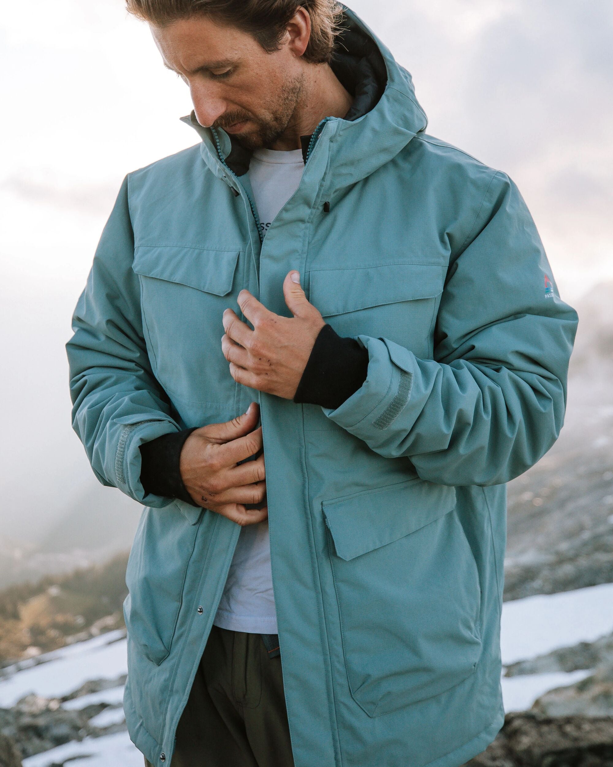 Explorer Waterproof Down Parka - Stormy Sea - Lifestyle
