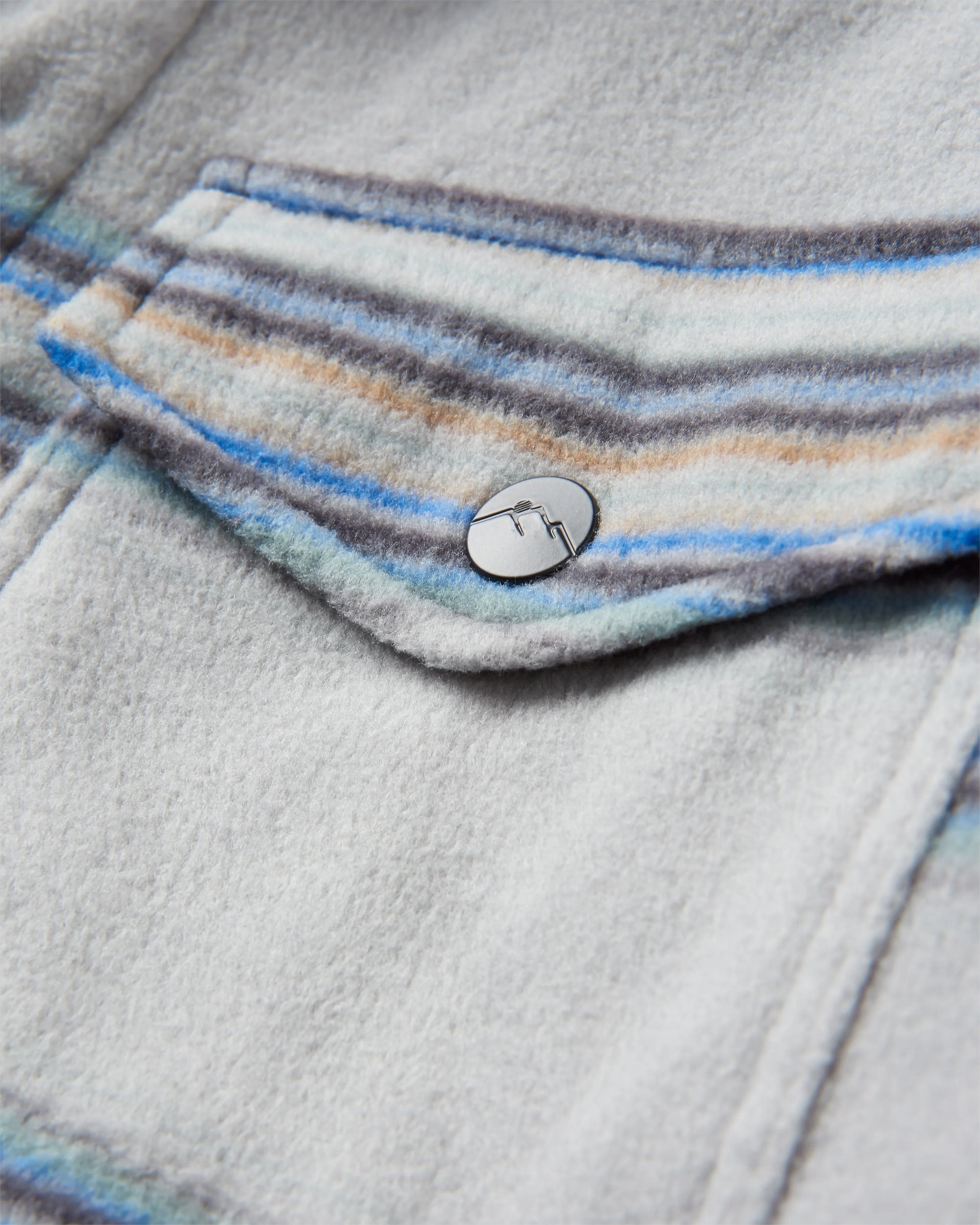 Maple Recycled Polar Fleece Shirt - Steel Grey Stripe - Flatlay