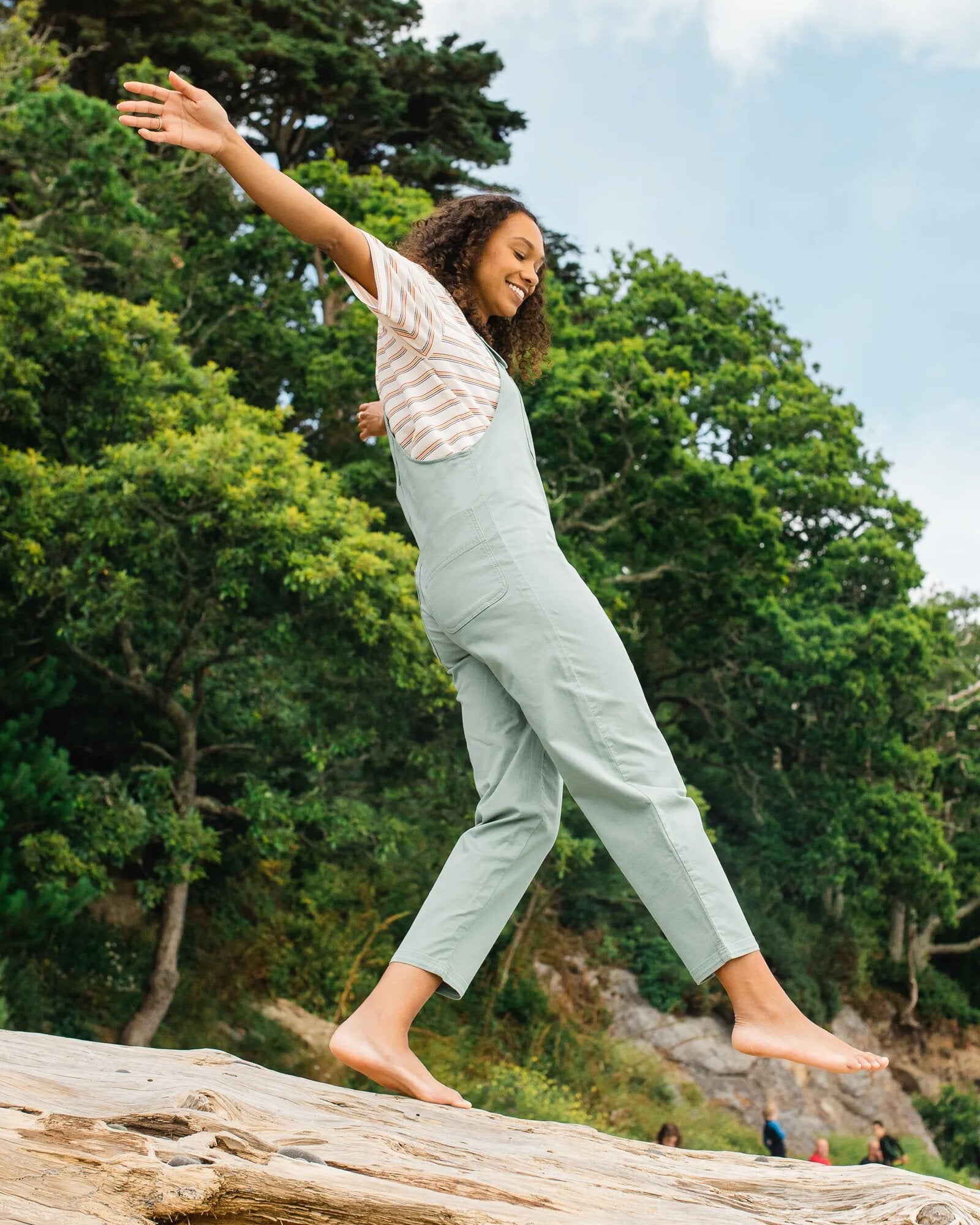 Meadows Organic Cotton Dungarees - Pistachio - Lifestyle