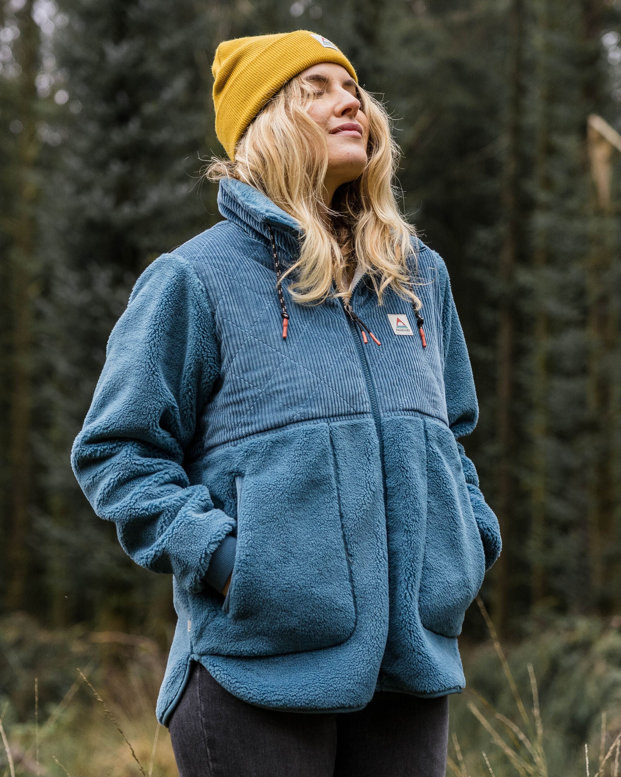 Awaken Recycled Deep-Pile Sherpa Fleece - Washed Blue - Lifestyle