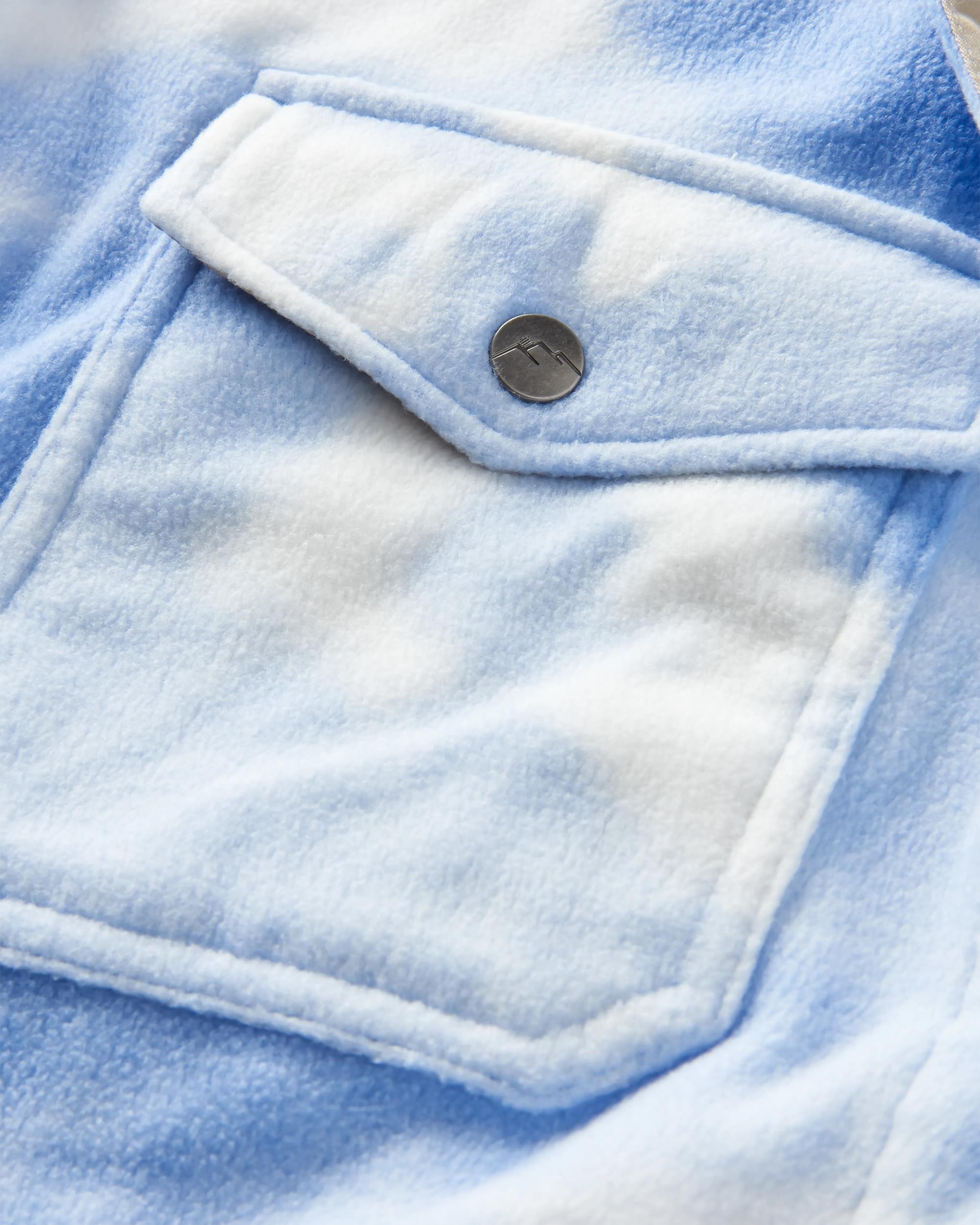 East Recycled Polar Fleece Shirt - Tie Dye Cornflower - Flatlay