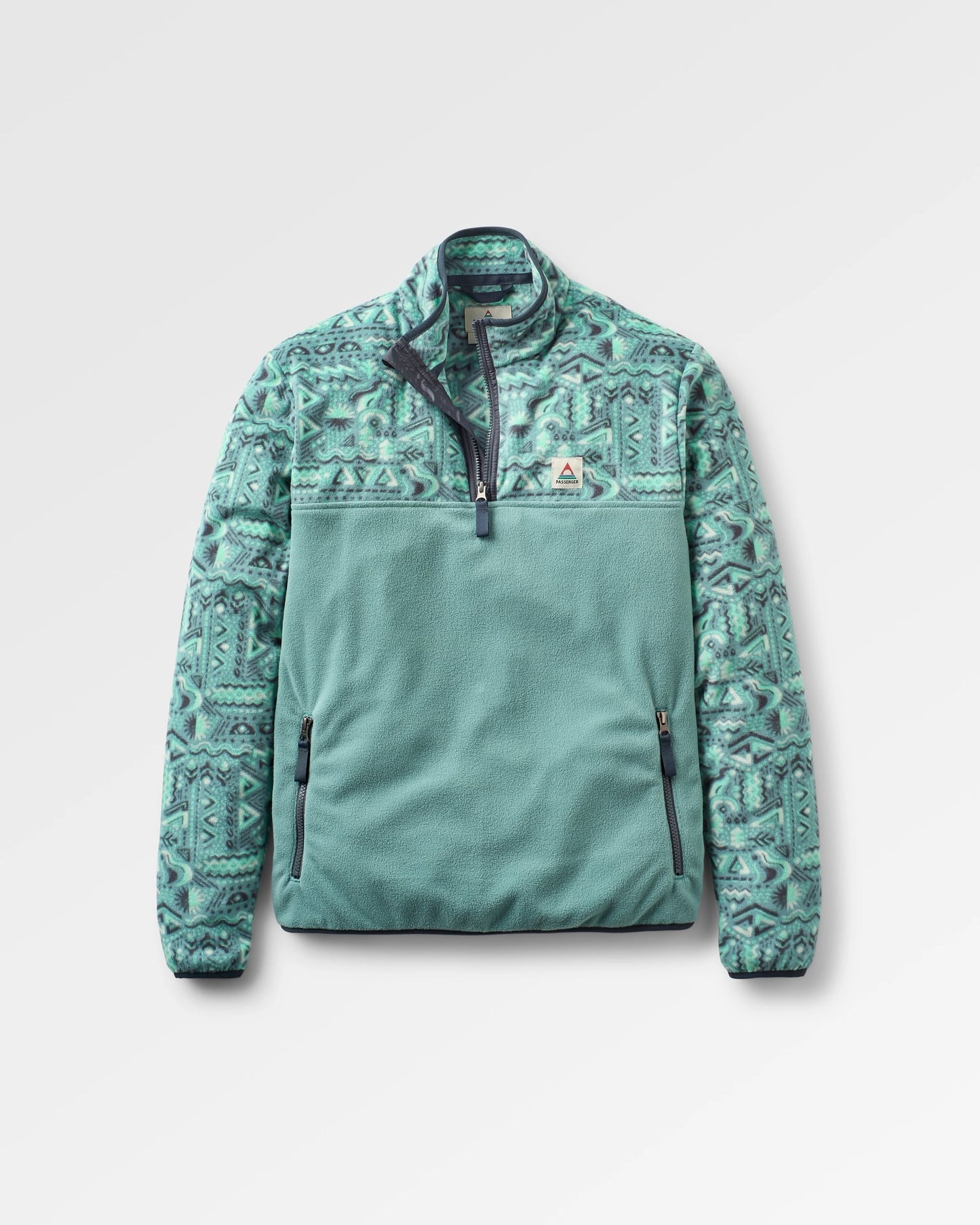 Set Off Recycled Polar 1/4 Zip Fleece - Elemental Geo Arctic