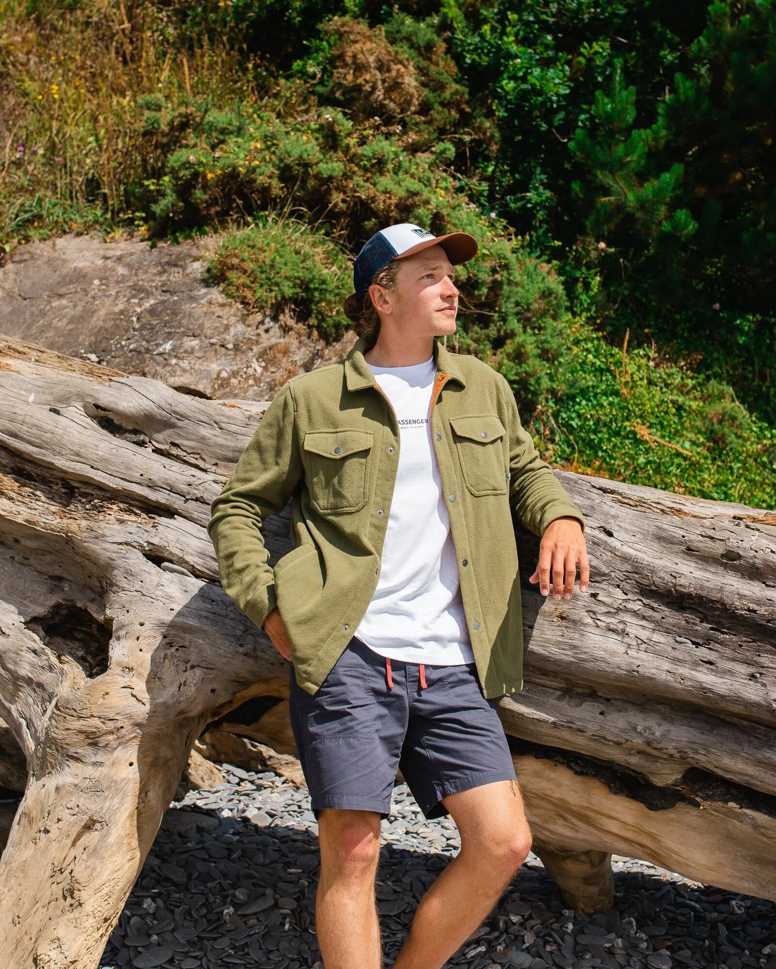 Maple Recycled Polar Fleece Shirt - Khaki - Lifestyle