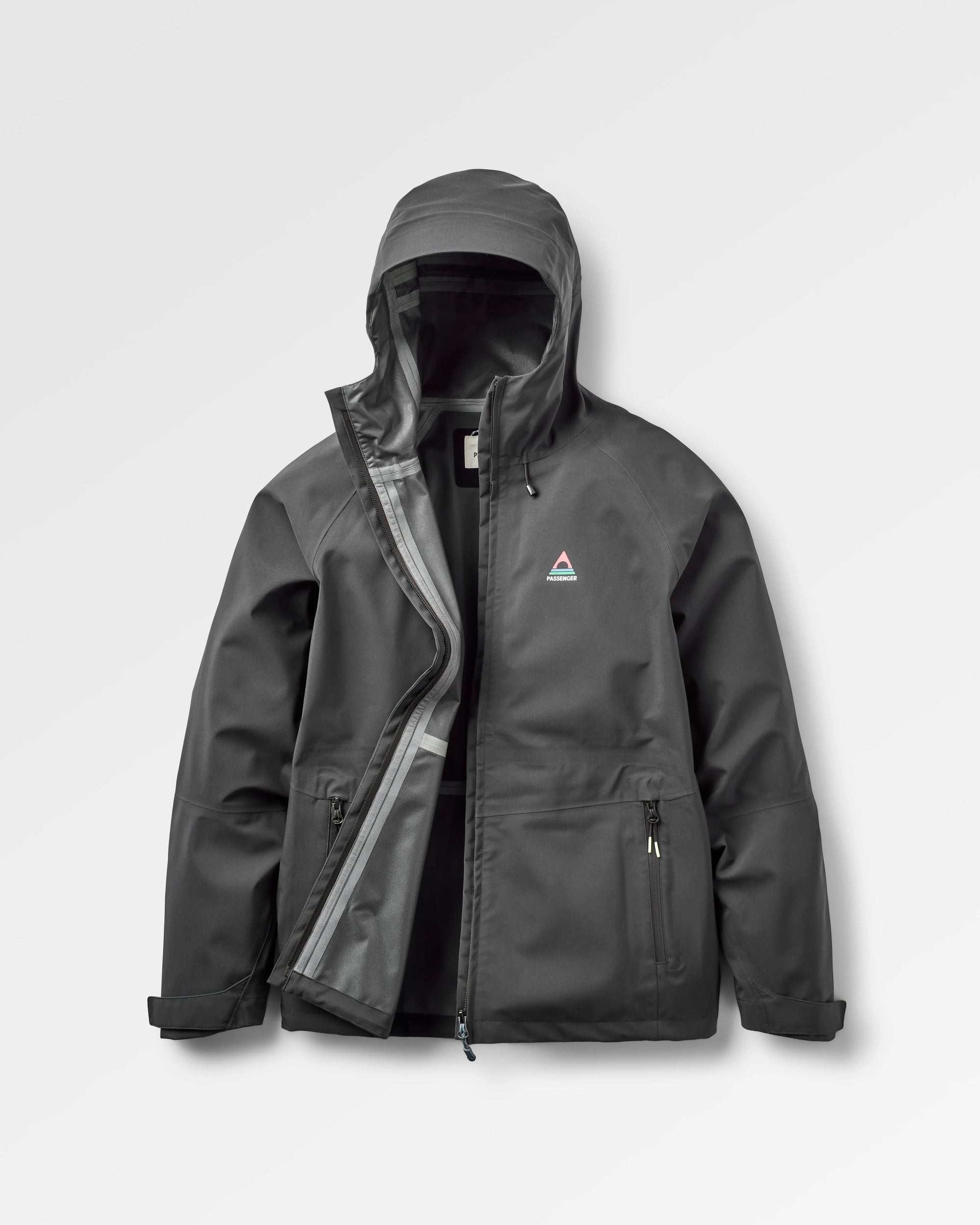 Five Element Recycled Waterproof Jacket - Black - Flatlay