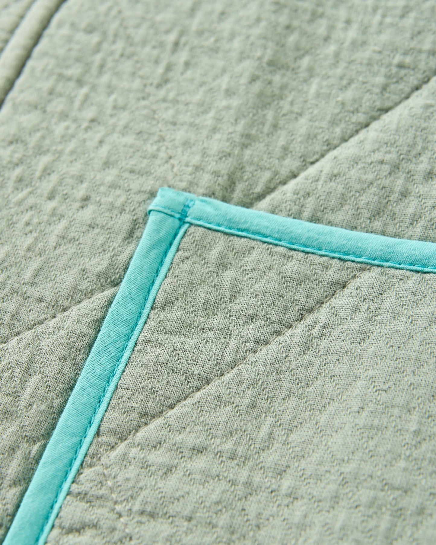 Mira Organic Cotton Quilted Overshirt - Pistachio - Flatlay
