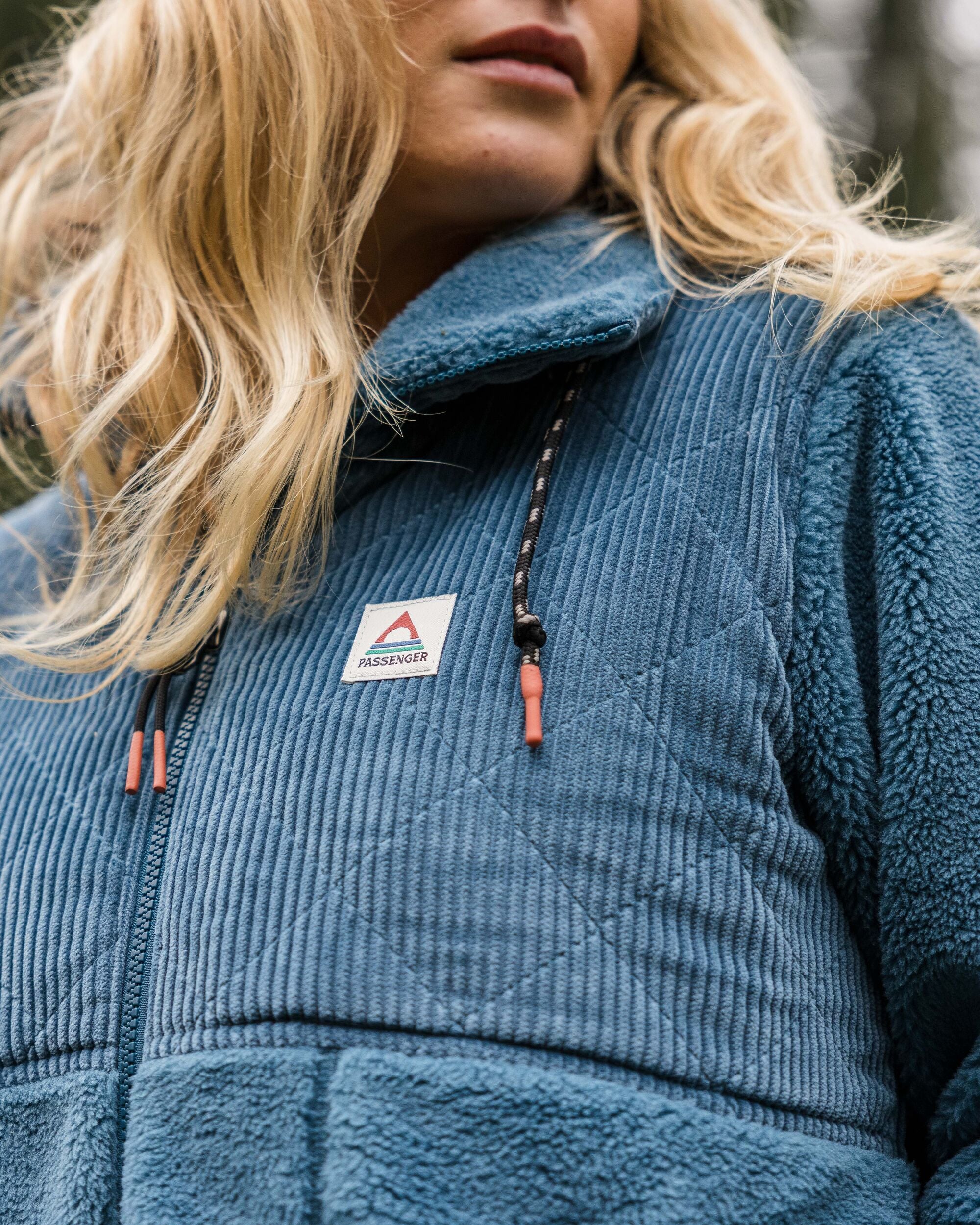 Awaken Recycled Deep-Pile Sherpa Fleece - Washed Blue - Lifestyle