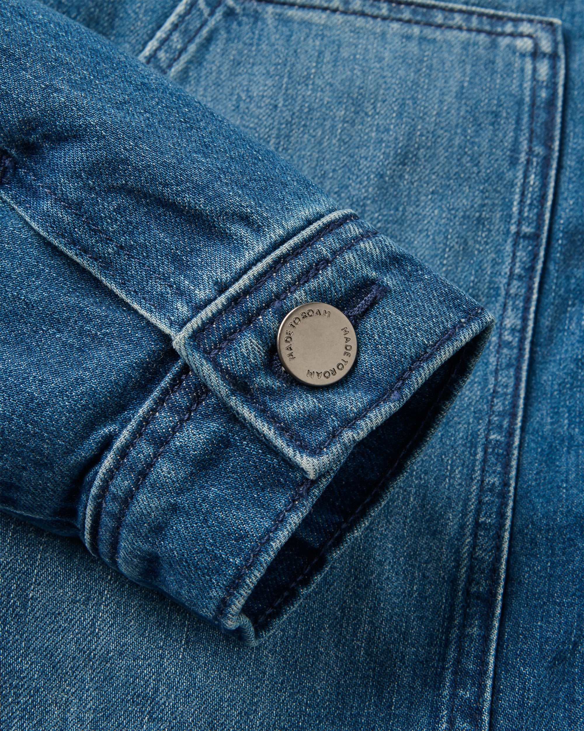 Vantage Lined Denim Jacket - Mid Wash Denim - Flatlay
