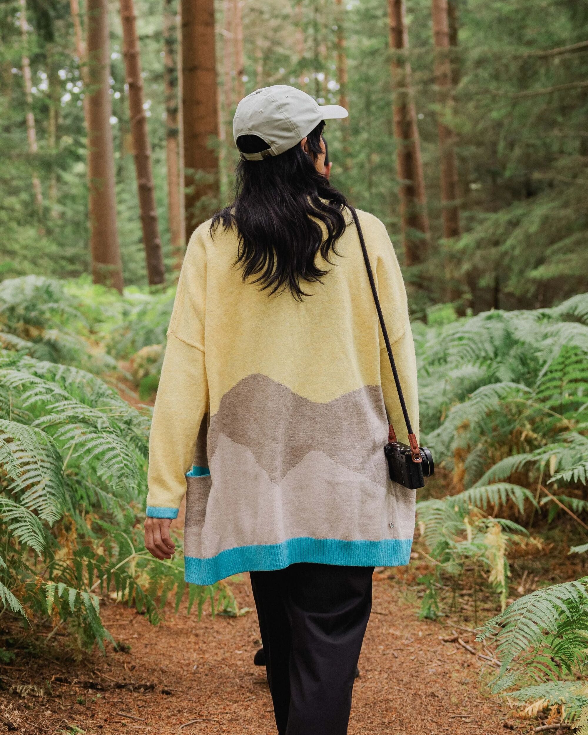 Scenic 'Light' Long Knitted Cardigan - Scenic Yellow - Lifestyle