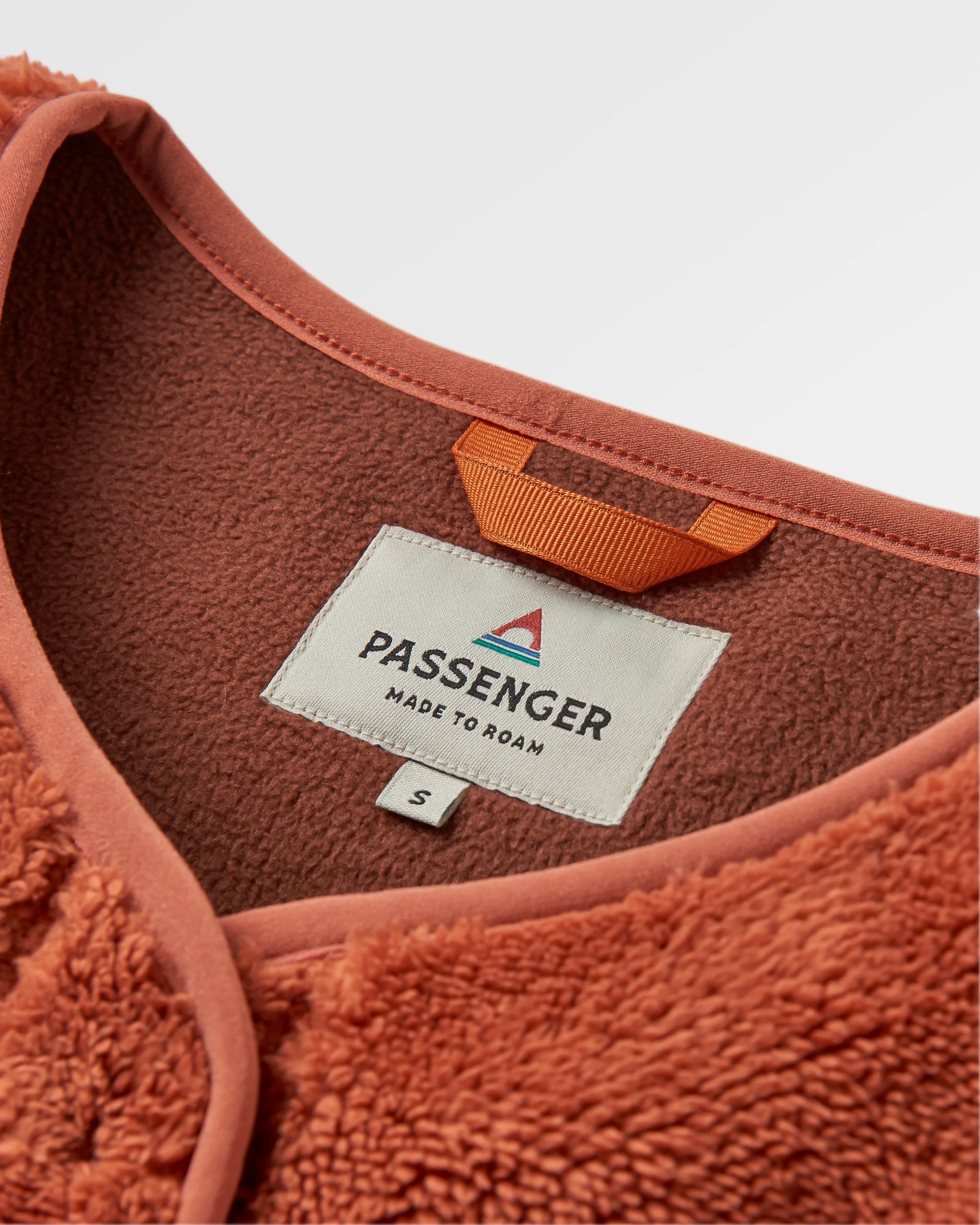 Iris Collarless Recycled Fleece - Baked Clay - Flatlay