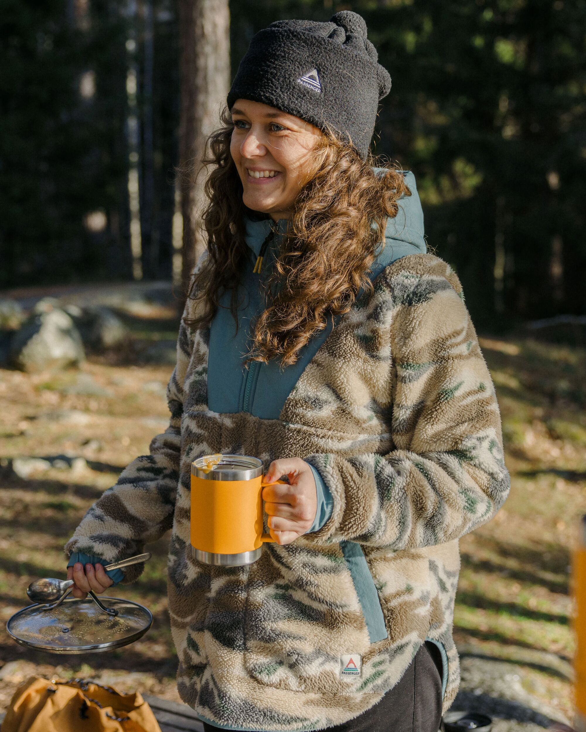 Beaumont Recycled Sherpa Hooded Fleece - Mount Scenic Oatmeal - Lifestyle