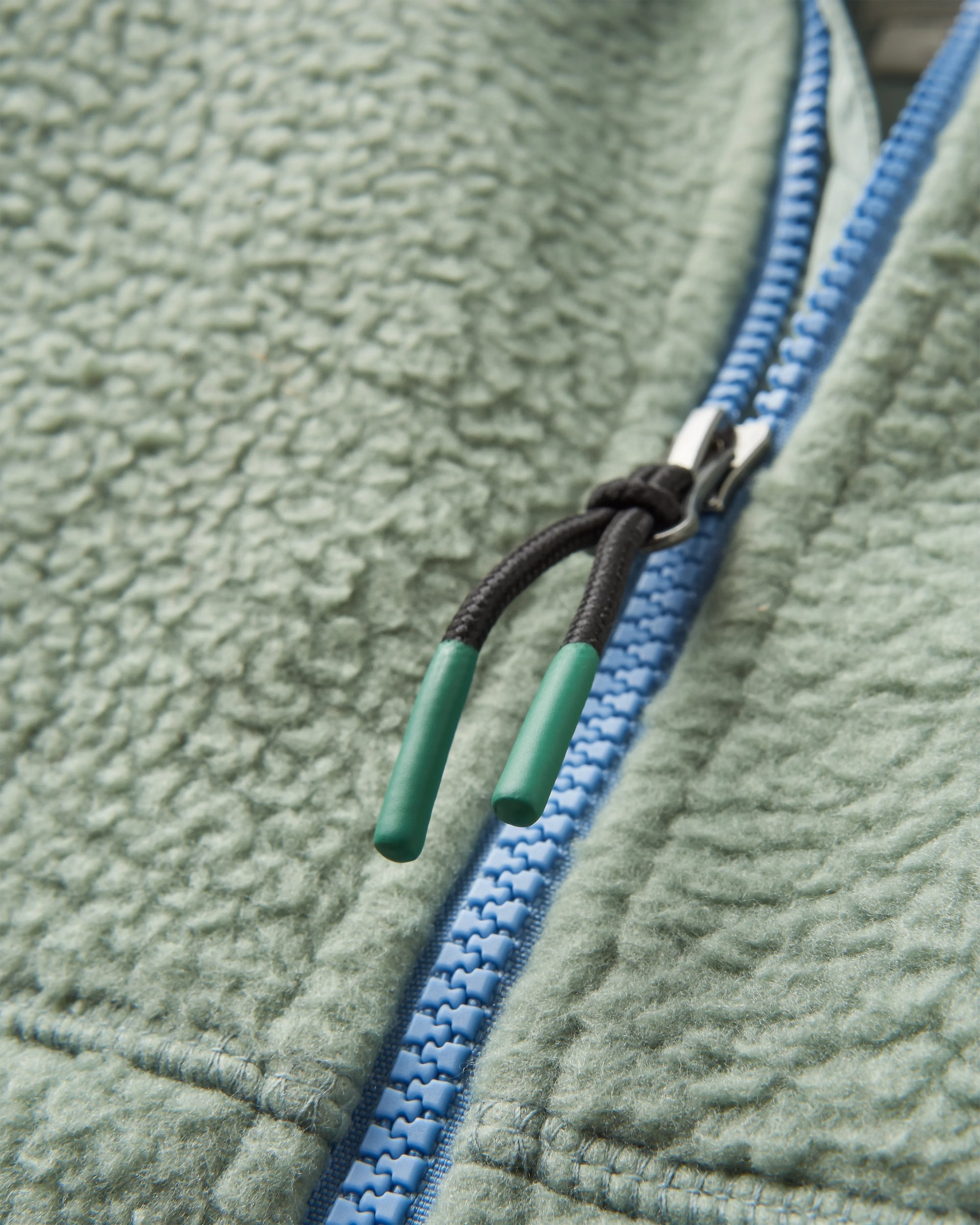 North Coast Full Zip Recycled Sherpa Fleece - Pistachio - Flatlay