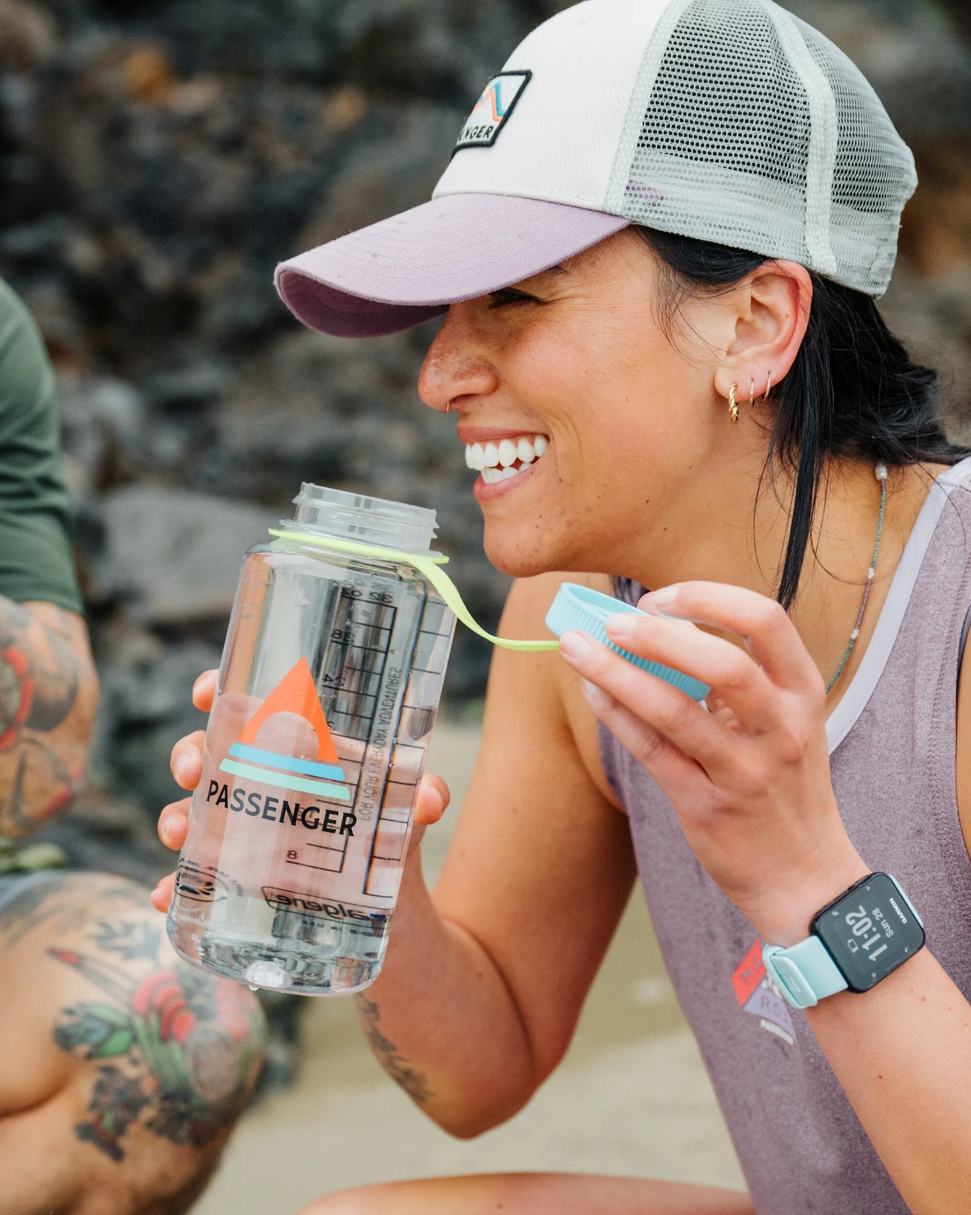 Nalgene 1L Wide Mouth Water Bottle - Clear - Clear - Lifestyle - Female