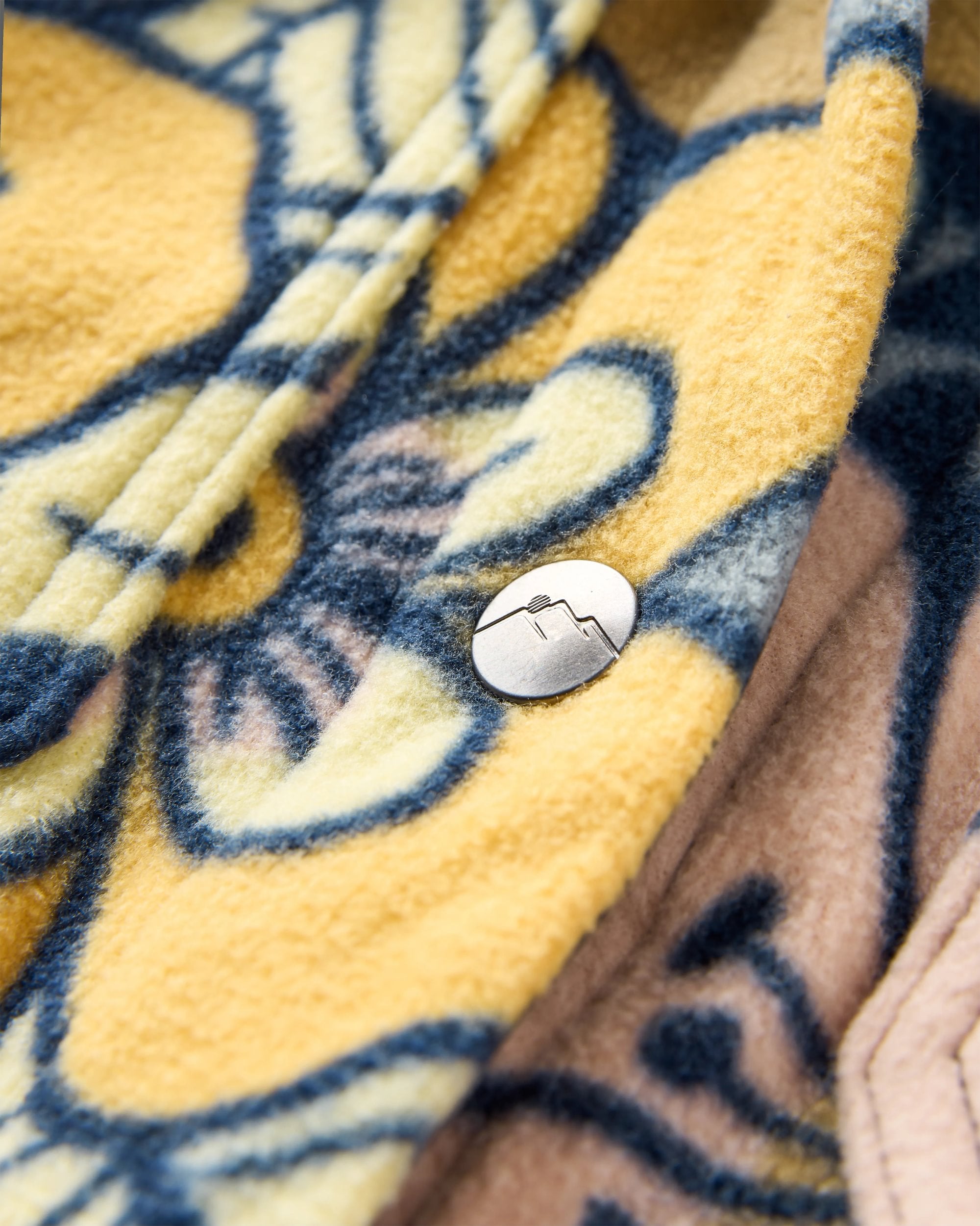 East Recycled Polar Fleece Shirt - Vintage Floral Sunlight - Flatlay