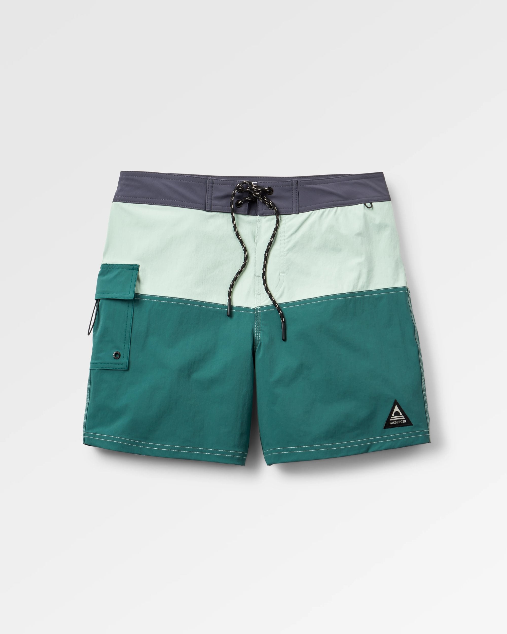 Cutback Recycled Boardshort - Spearmint/Deep Ocean - Flatlay
