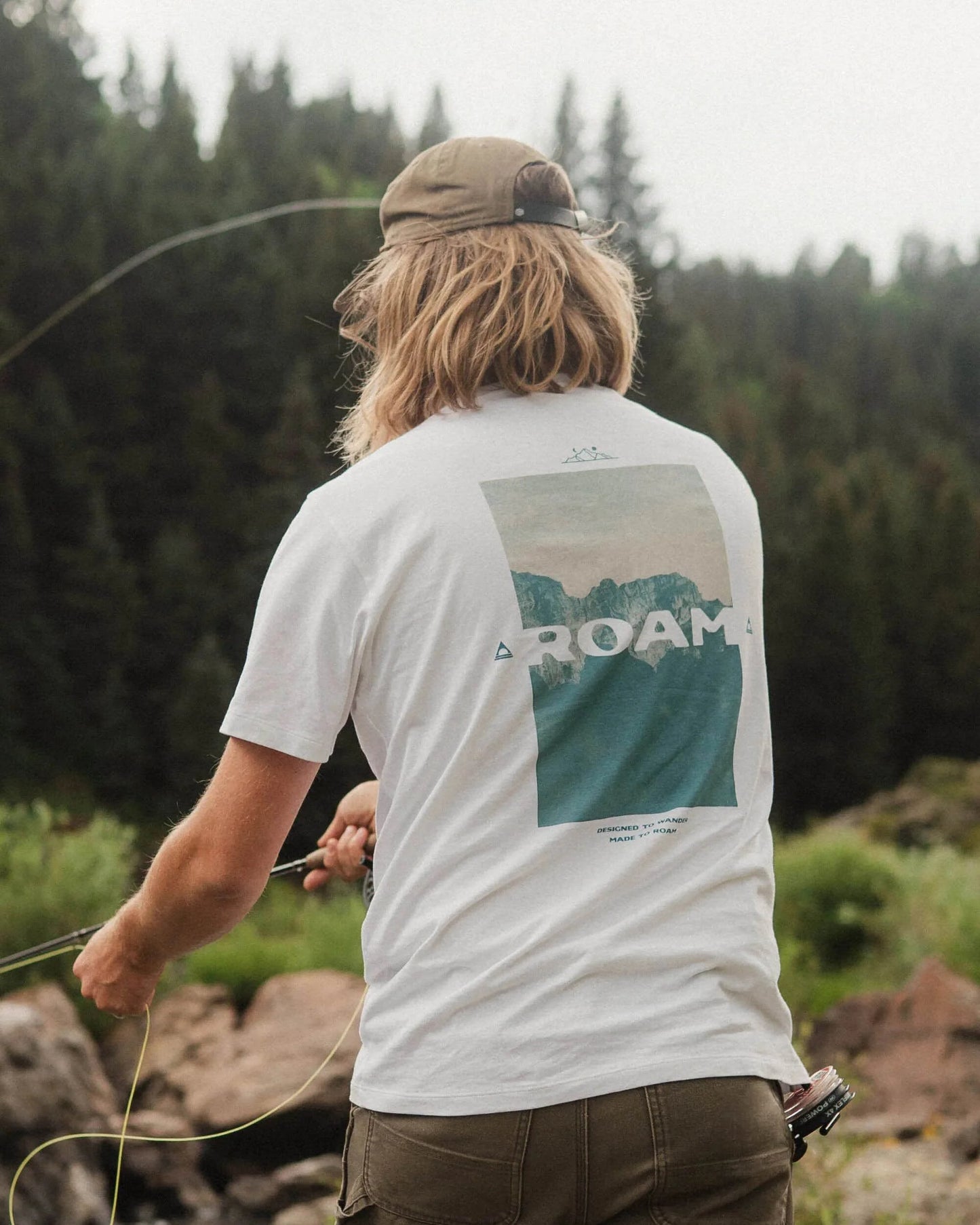 Roam Recycled Cotton T-Shirt - White - Lifestyle
