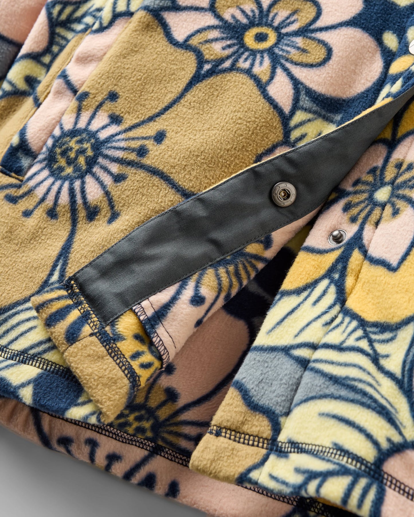 East Recycled Polar Fleece Shirt - Vintage Floral Sunlight - Flatlay