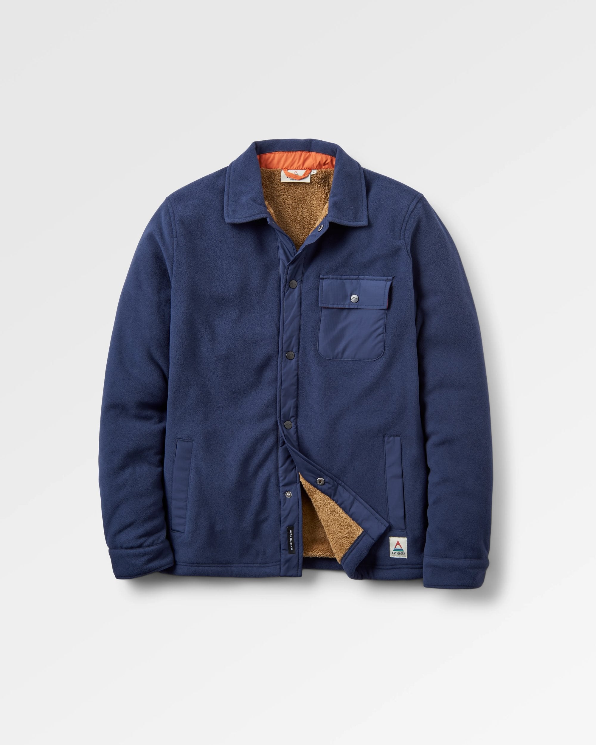 Firelight Sherpa Lined Overshirt - Rich Navy - Flatlay