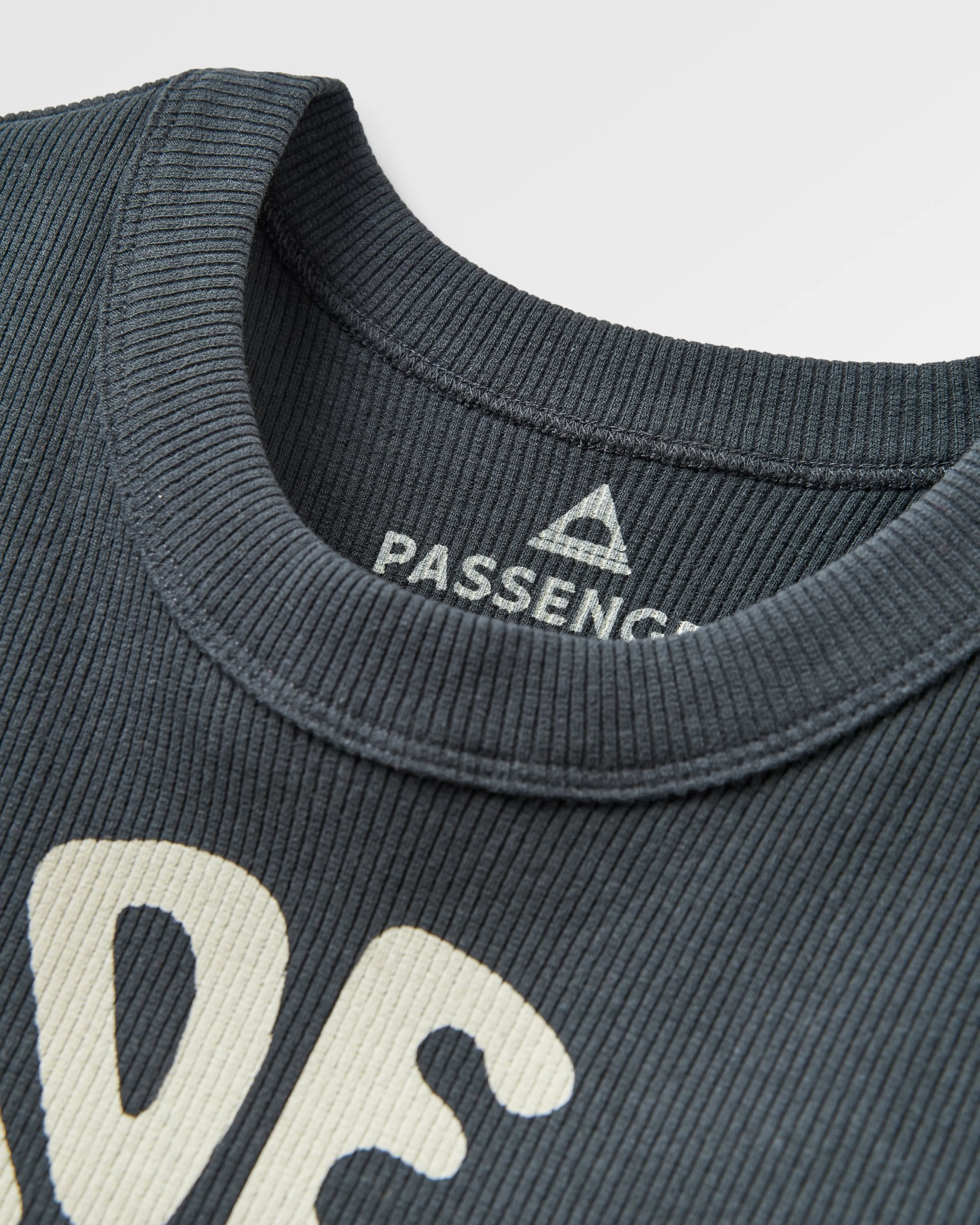 Easy Days Ribbed Graphic Cropped Vest - Black - Flatlay