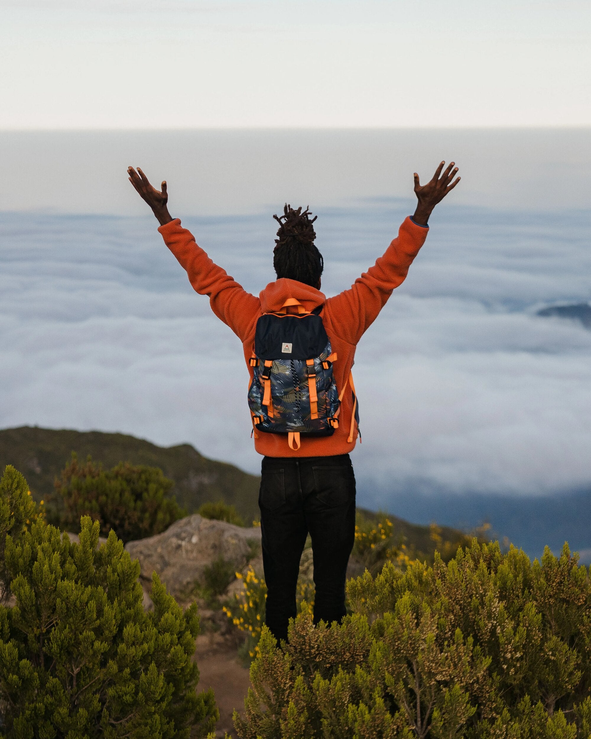 Ventura 1/2 Zip Recycled Sherpa Fleece - Baked Clay - Lifestyle