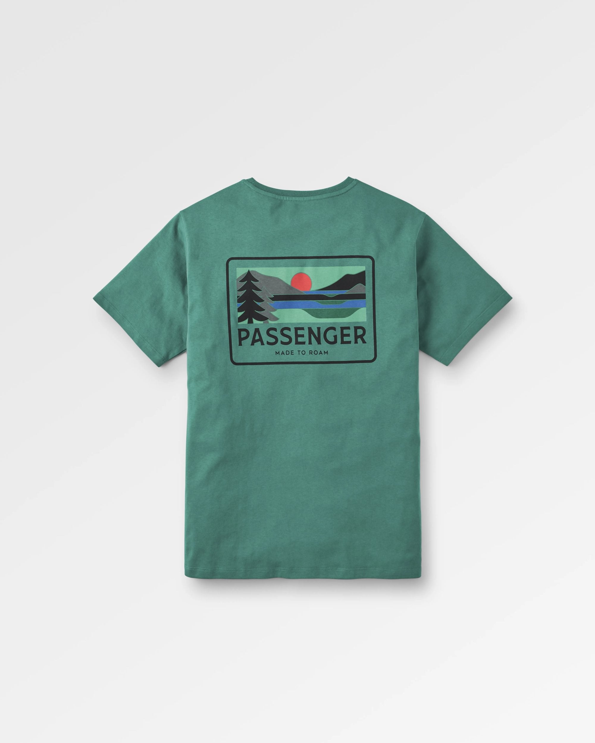 Roamer Recycled Cotton T-Shirt - Deep Ocean - Flatlay